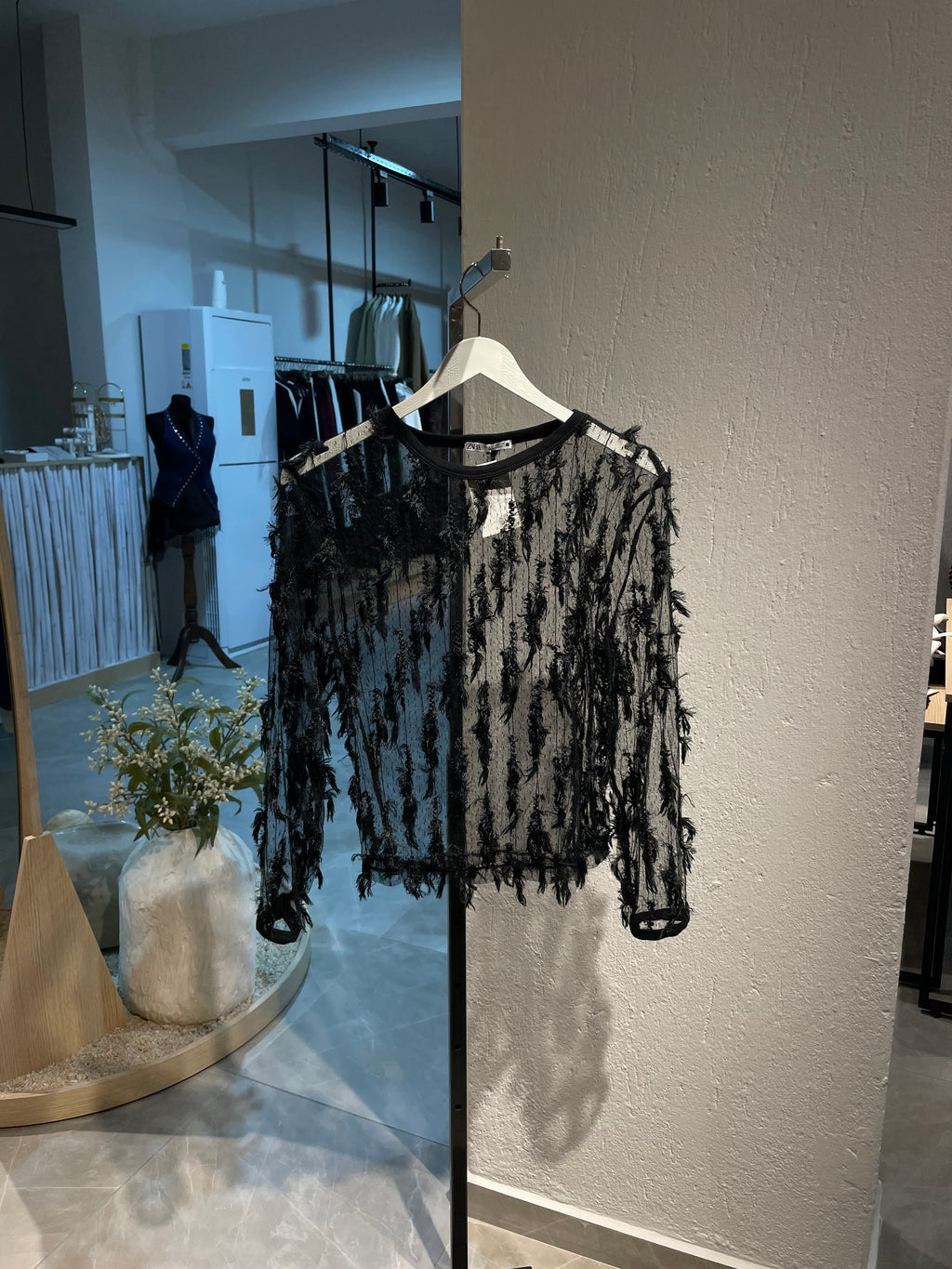 Tüylü Transparan Üst