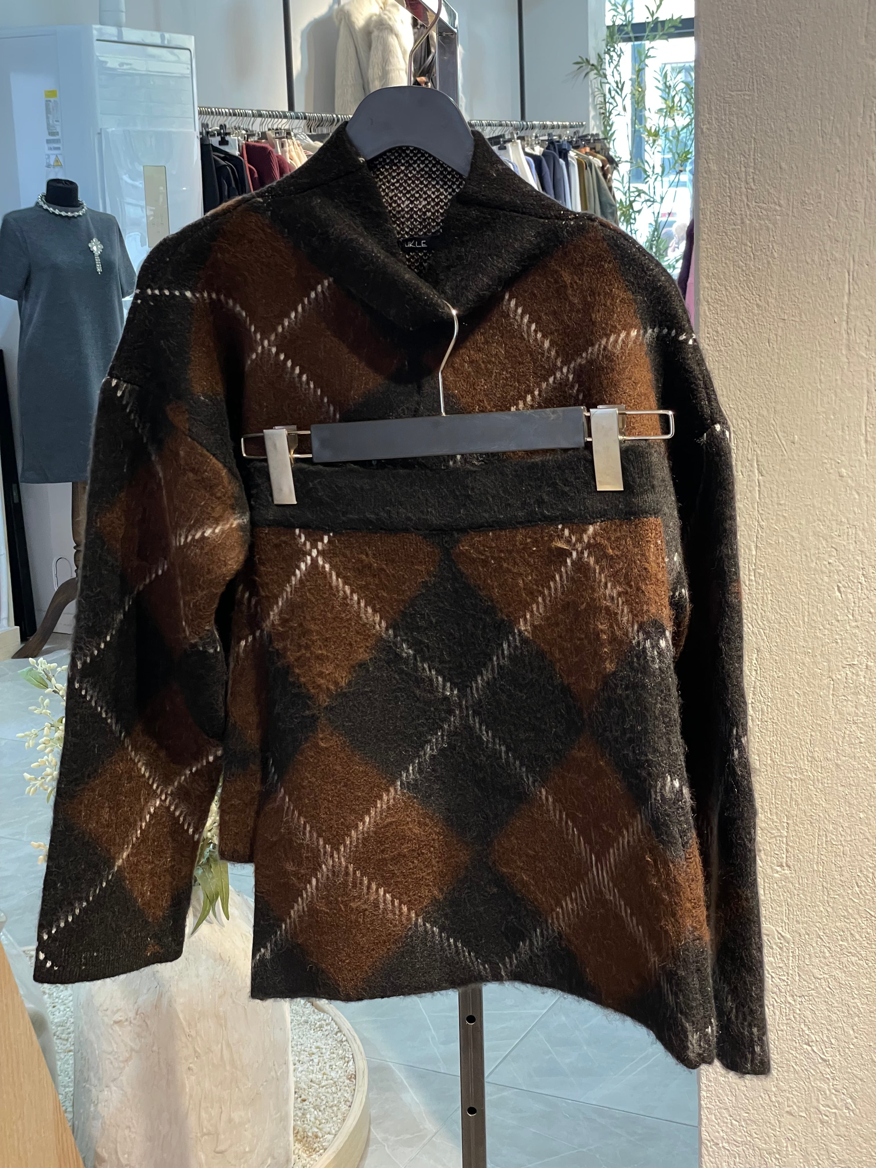 Triko Ekose Desen Alt-Üst Takım