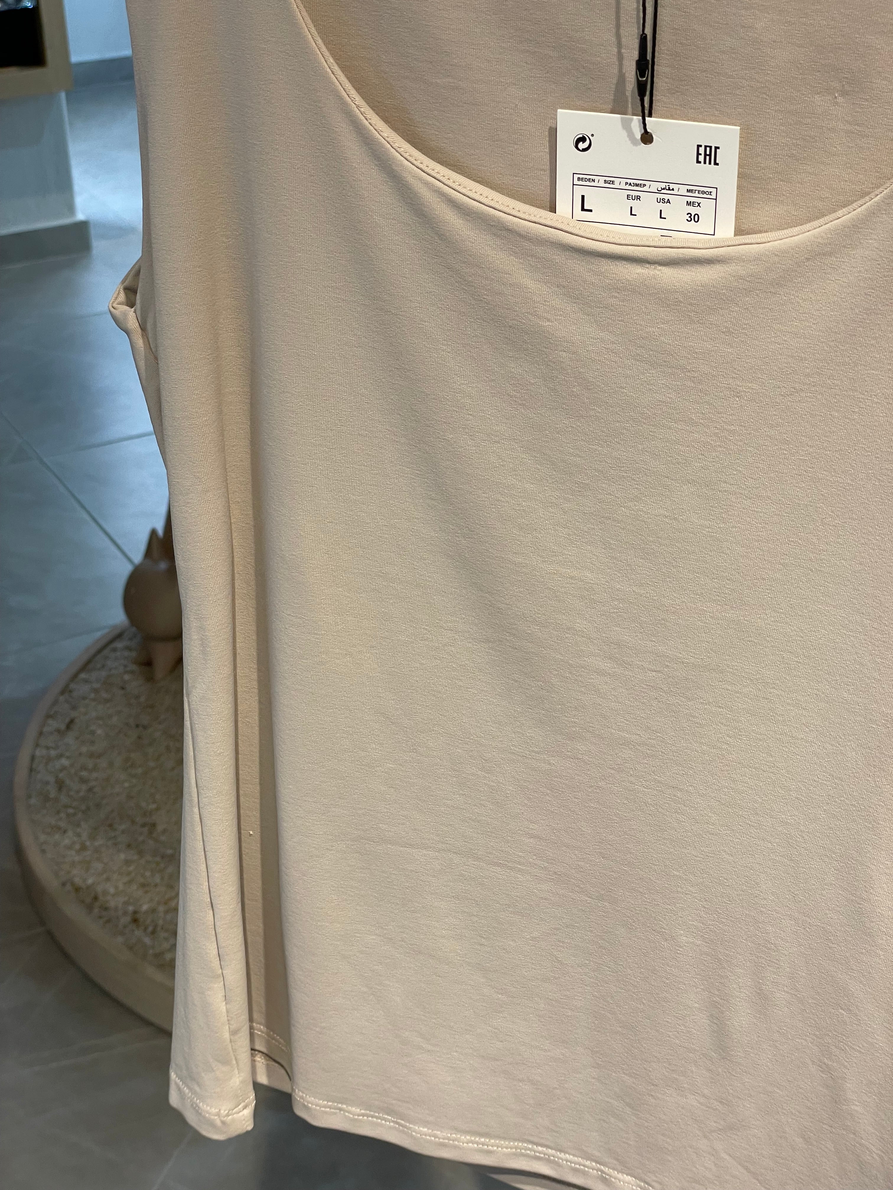 Dlvn Taş Rengi Kalın Askılı Poliamid Atlet