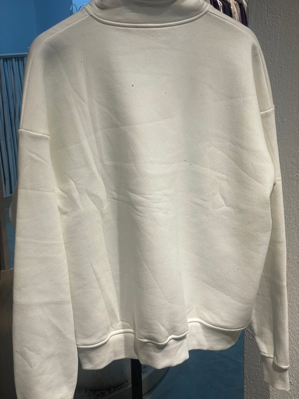 Fermuarlı Yazılı Şardonlu Sweat Kazak