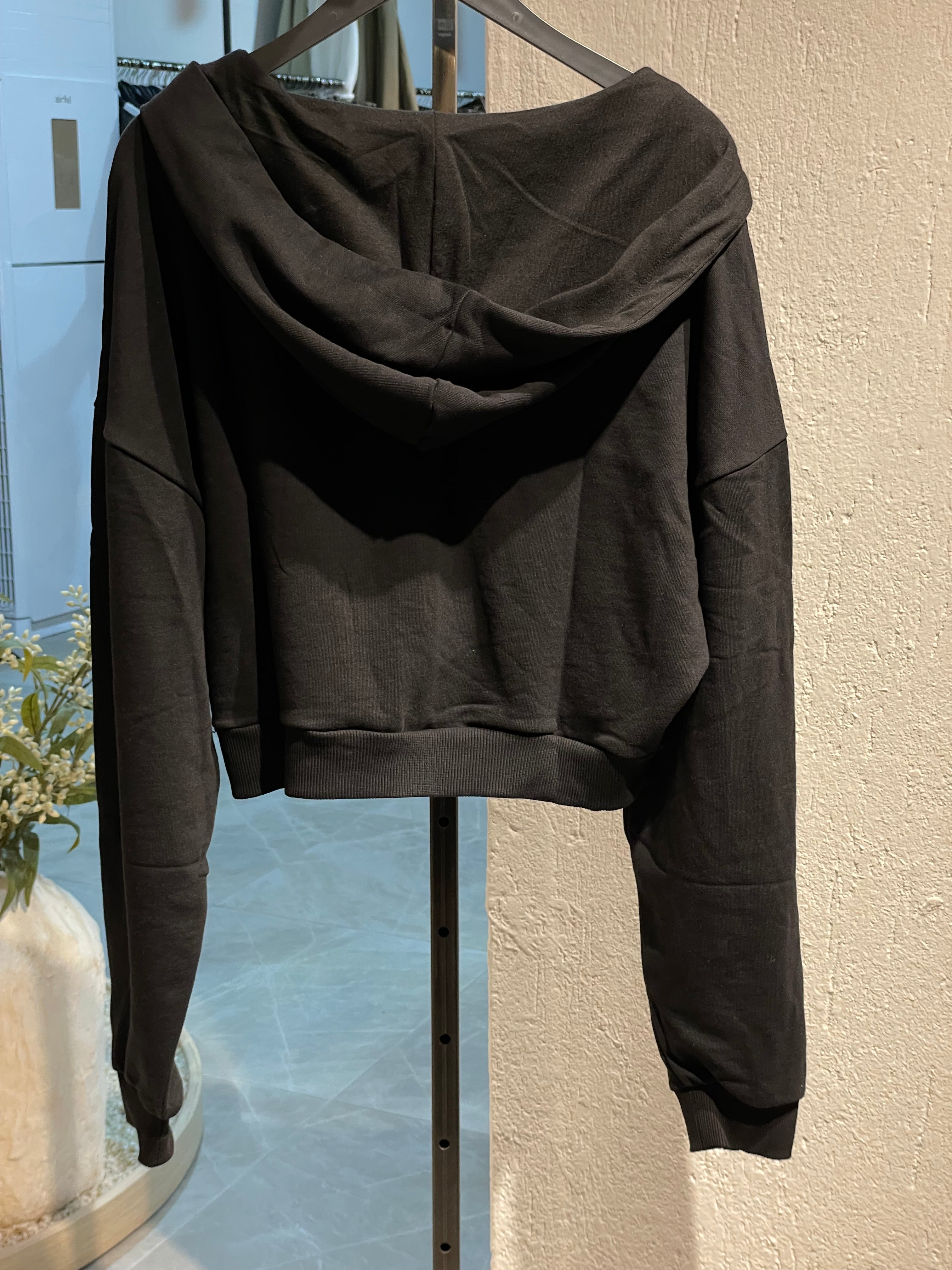 Kapüşonlu Fermuarlı Kısa Ceket