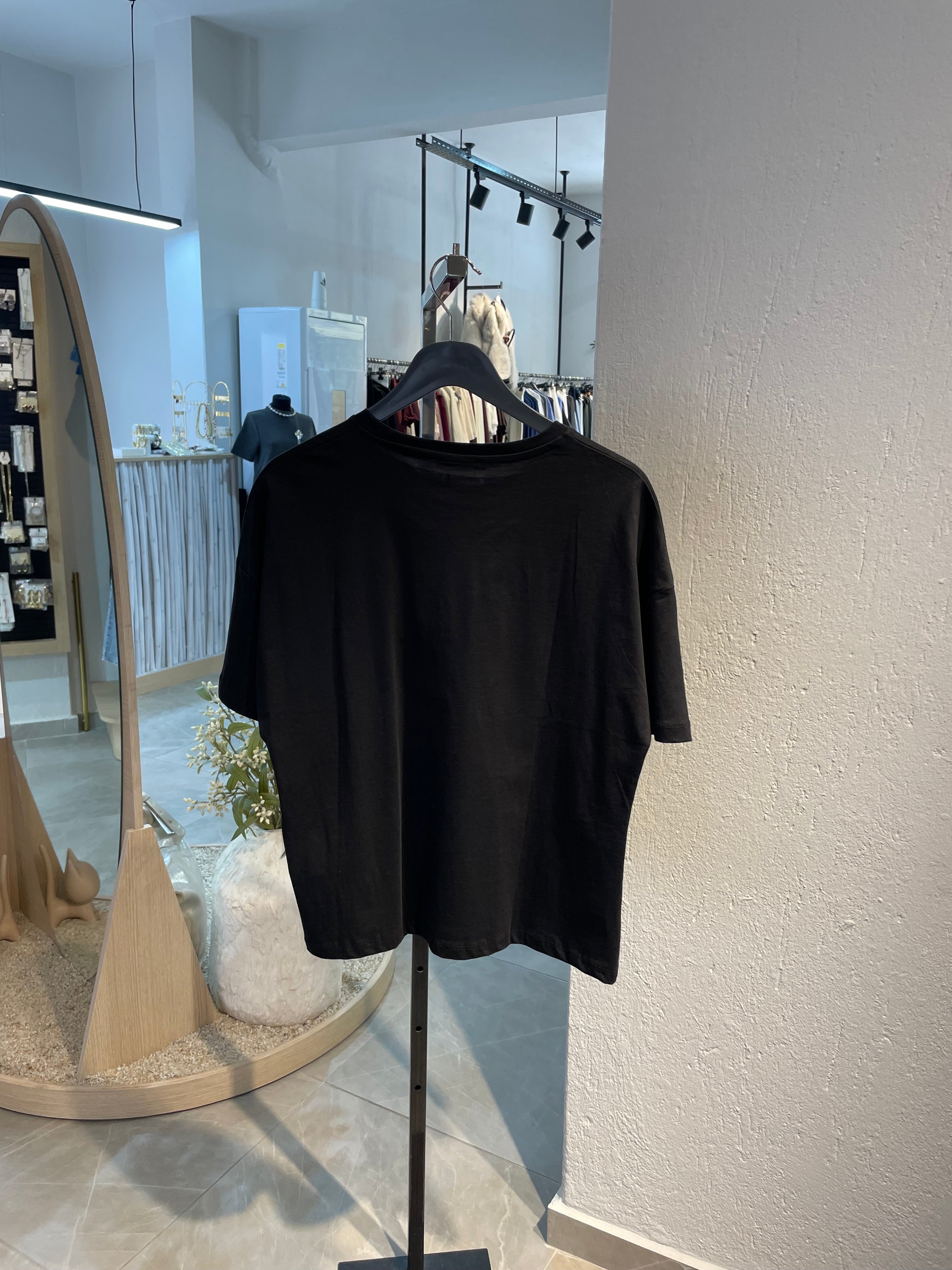 Dlvn Dekoratif Dikişli Bisiklet Yaka T-Shirt