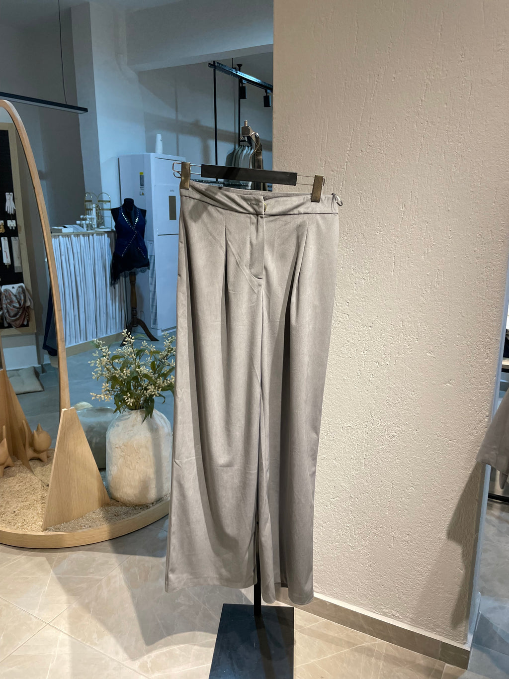 Kadife Gri Alt-Üst Yelekli Takım