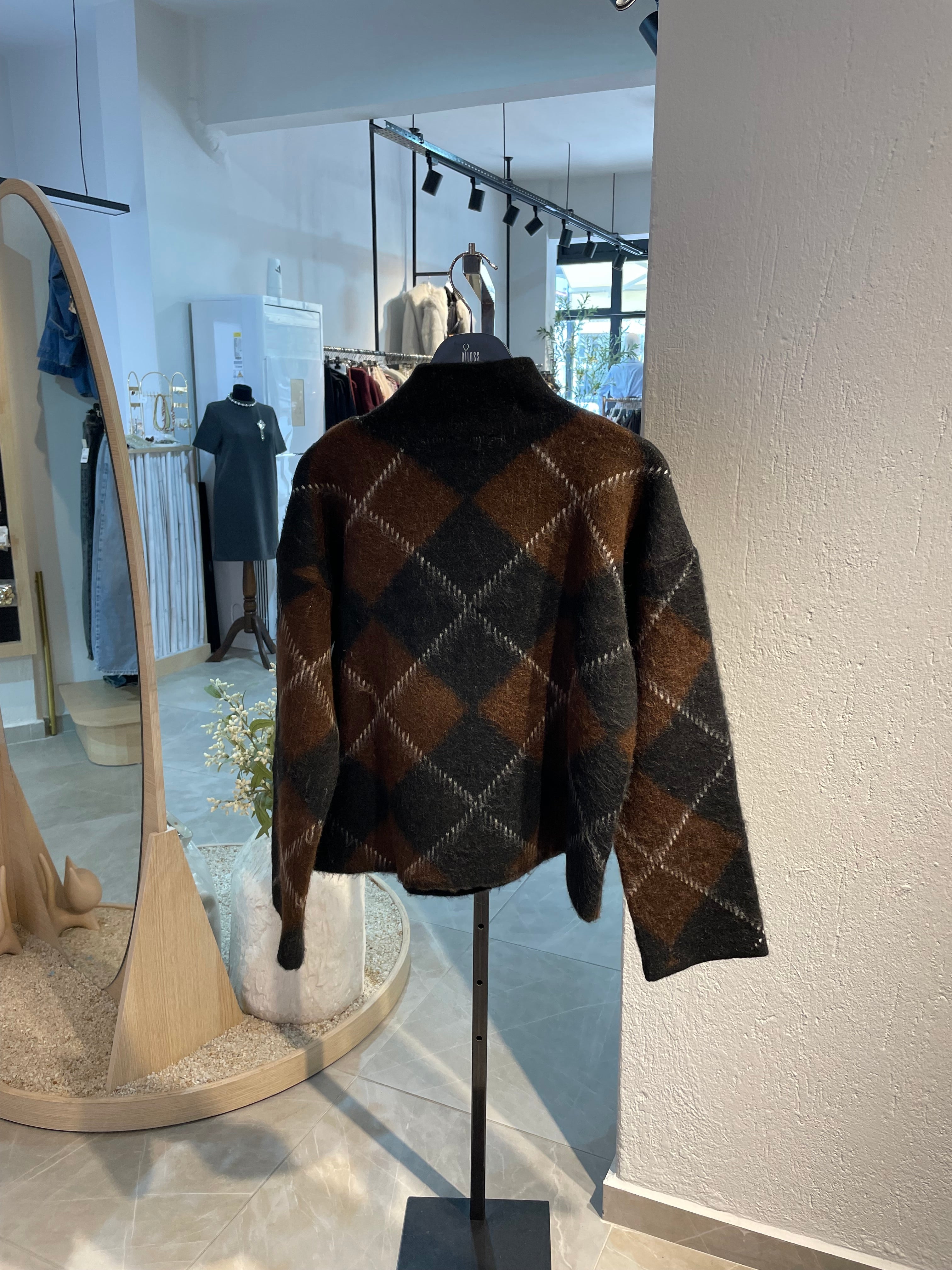 Triko Ekose Desen Alt-Üst Takım