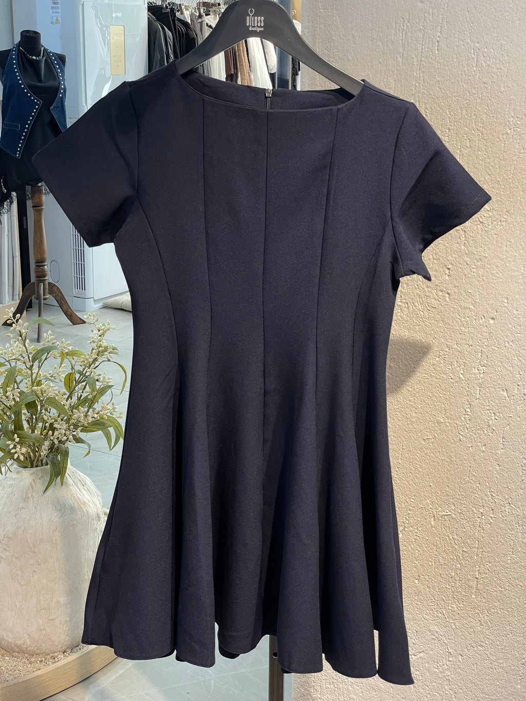 Şeritli Kısa Elbise