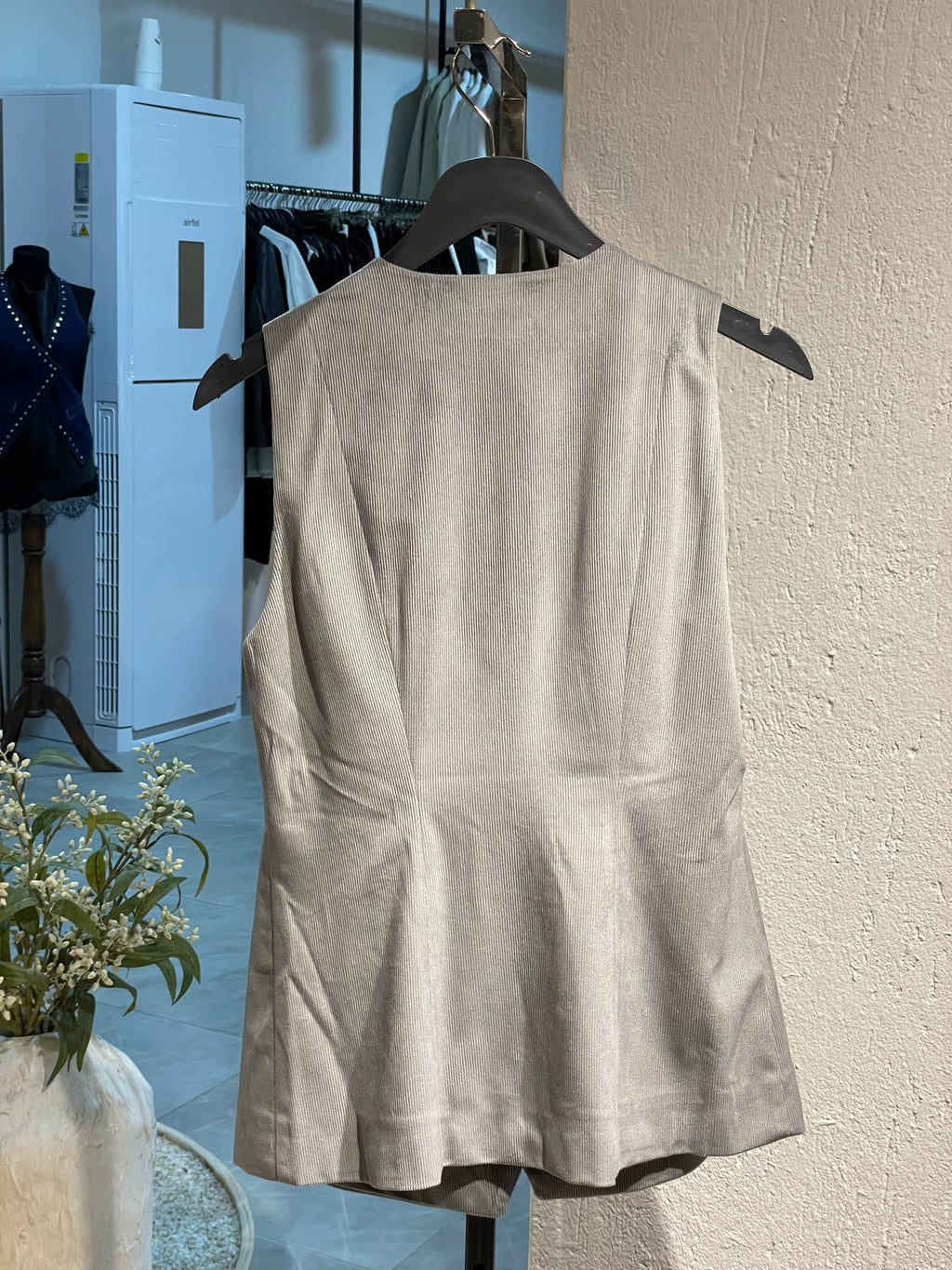 Kadife Gri Alt-Üst Yelekli Takım