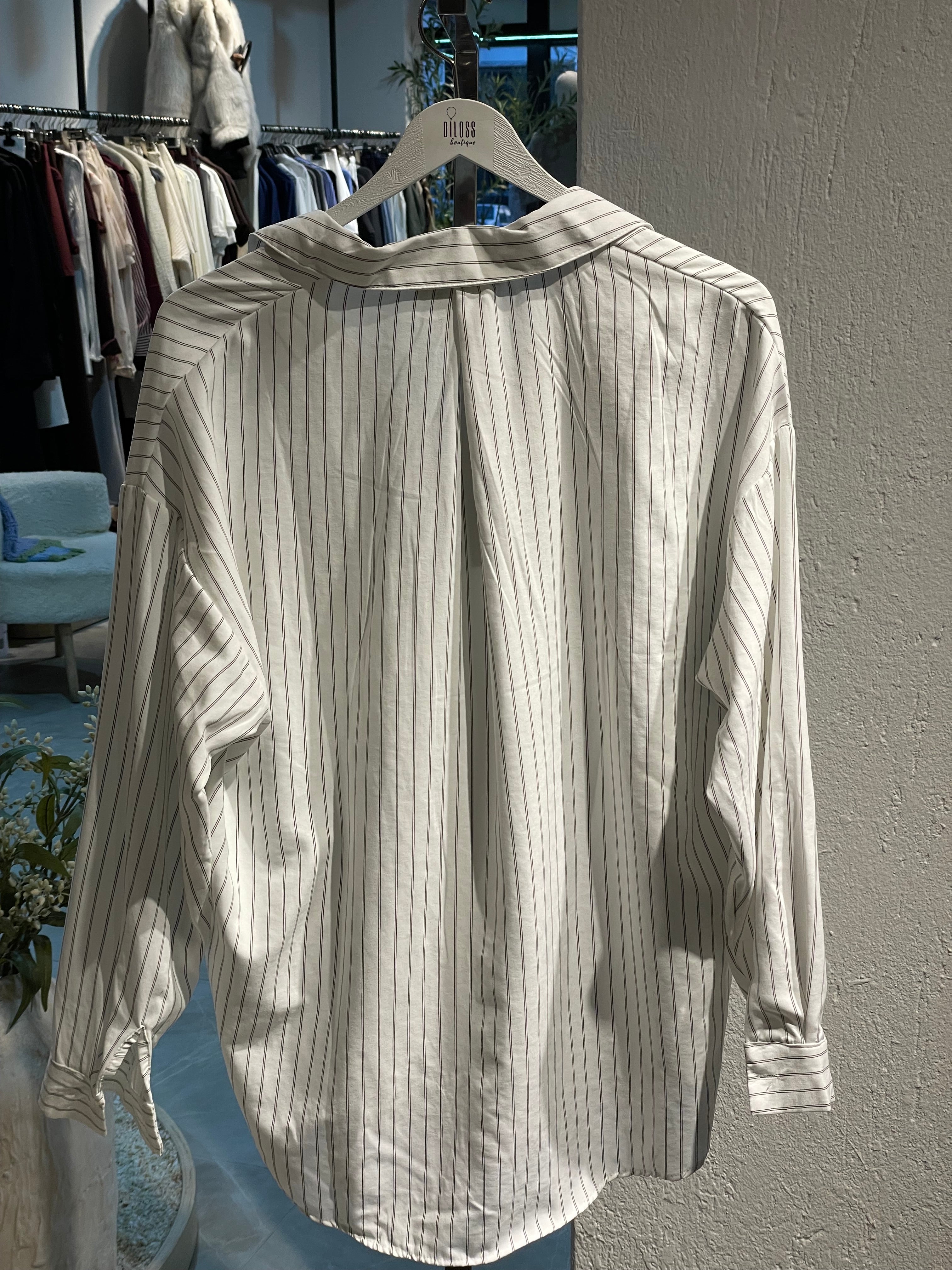 Marka Çizgili Premium Kumaş Gömlek