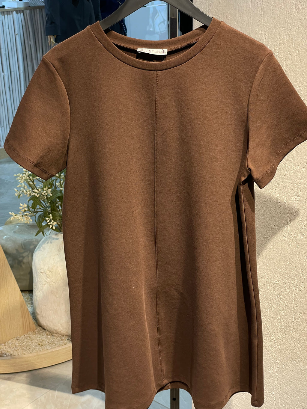 Kahverengi Düz Kesim Elbise