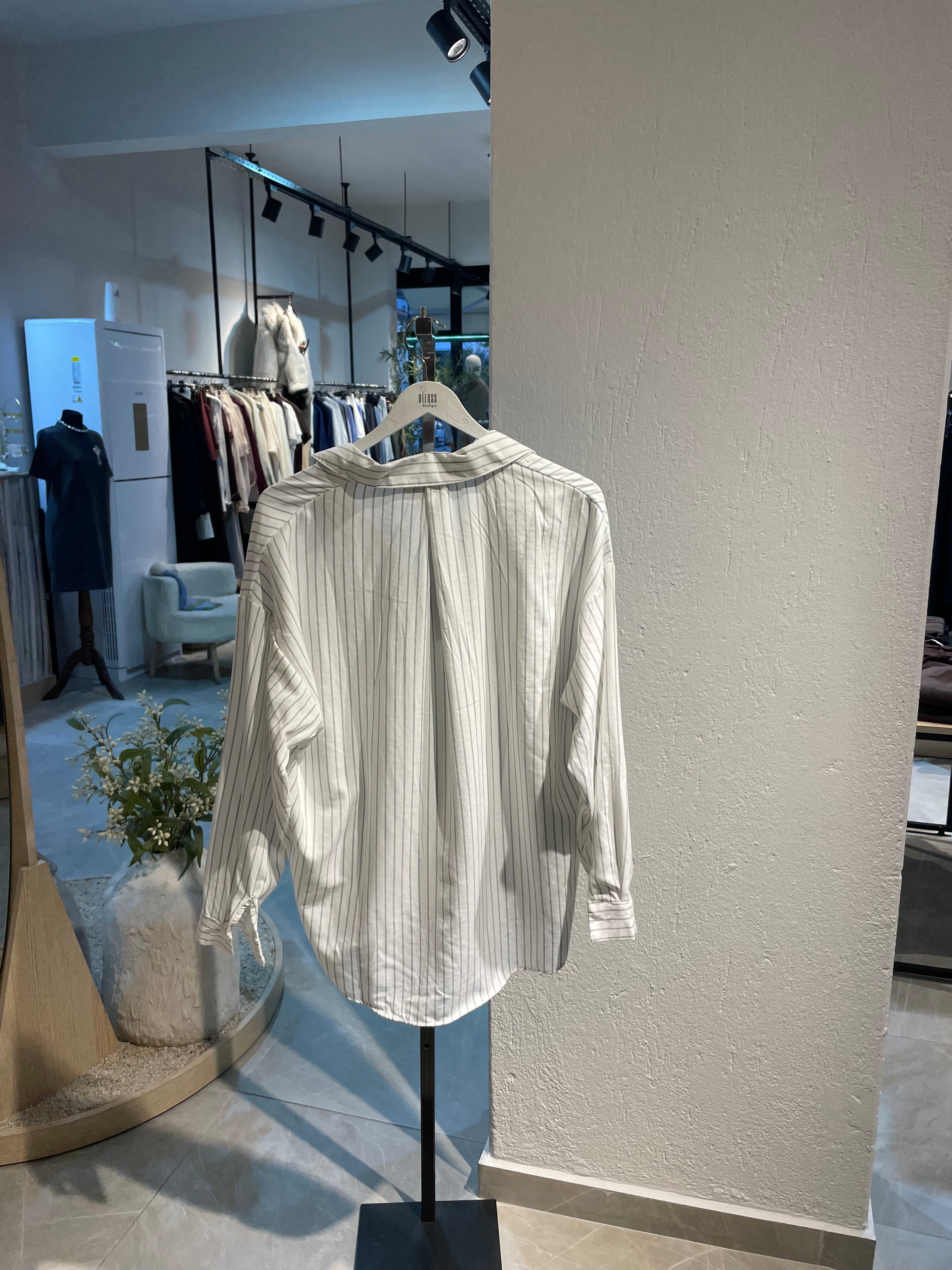 Marka Çizgili Premium Kumaş Gömlek