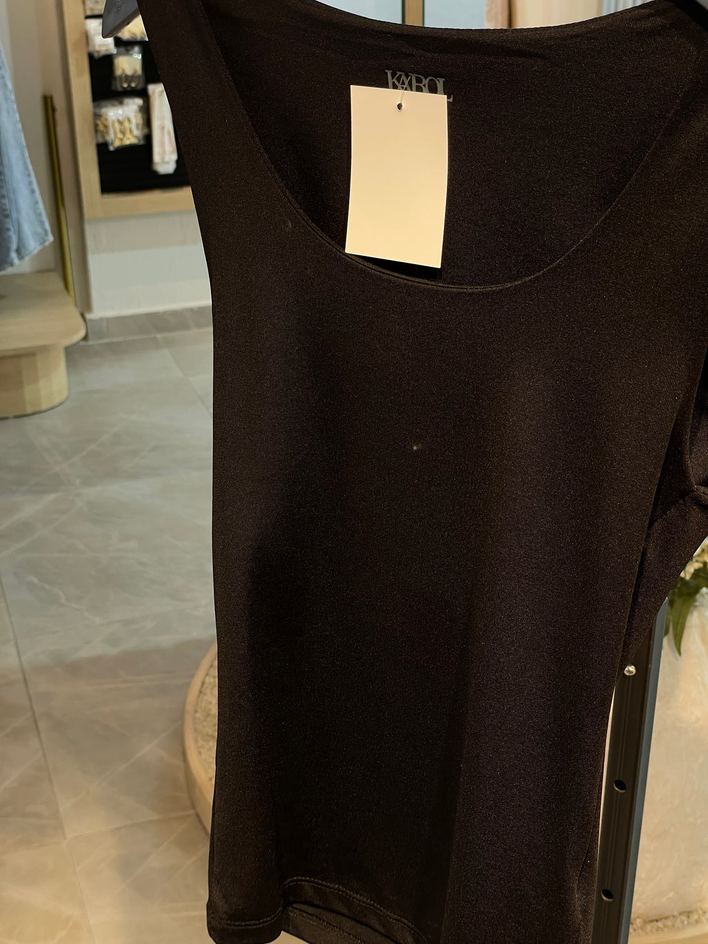 Krl Siyah Premium Kumaş Kalın Askılı Atlet