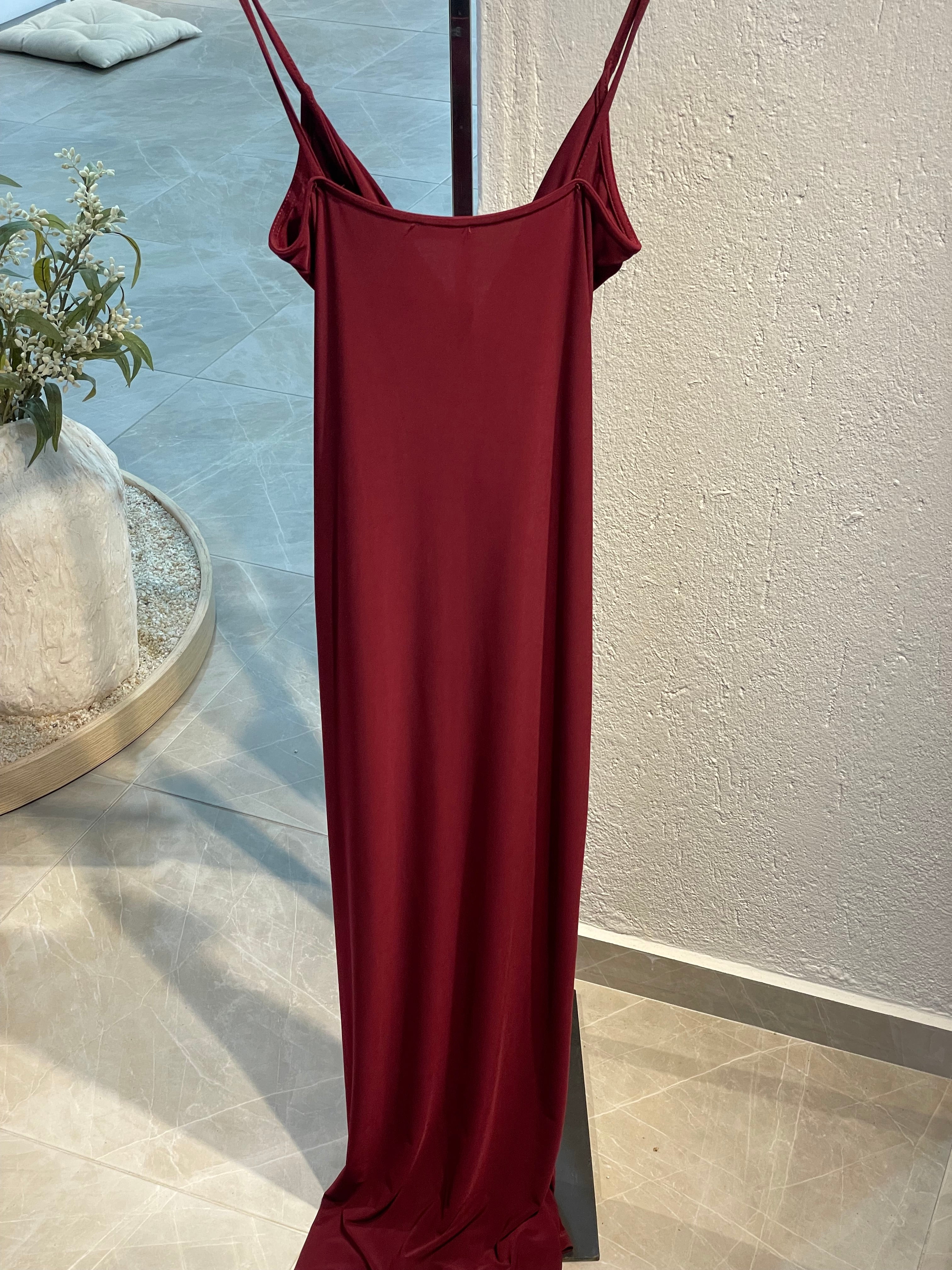 Önden Bağlamalı Uzun Davet Elbisesi