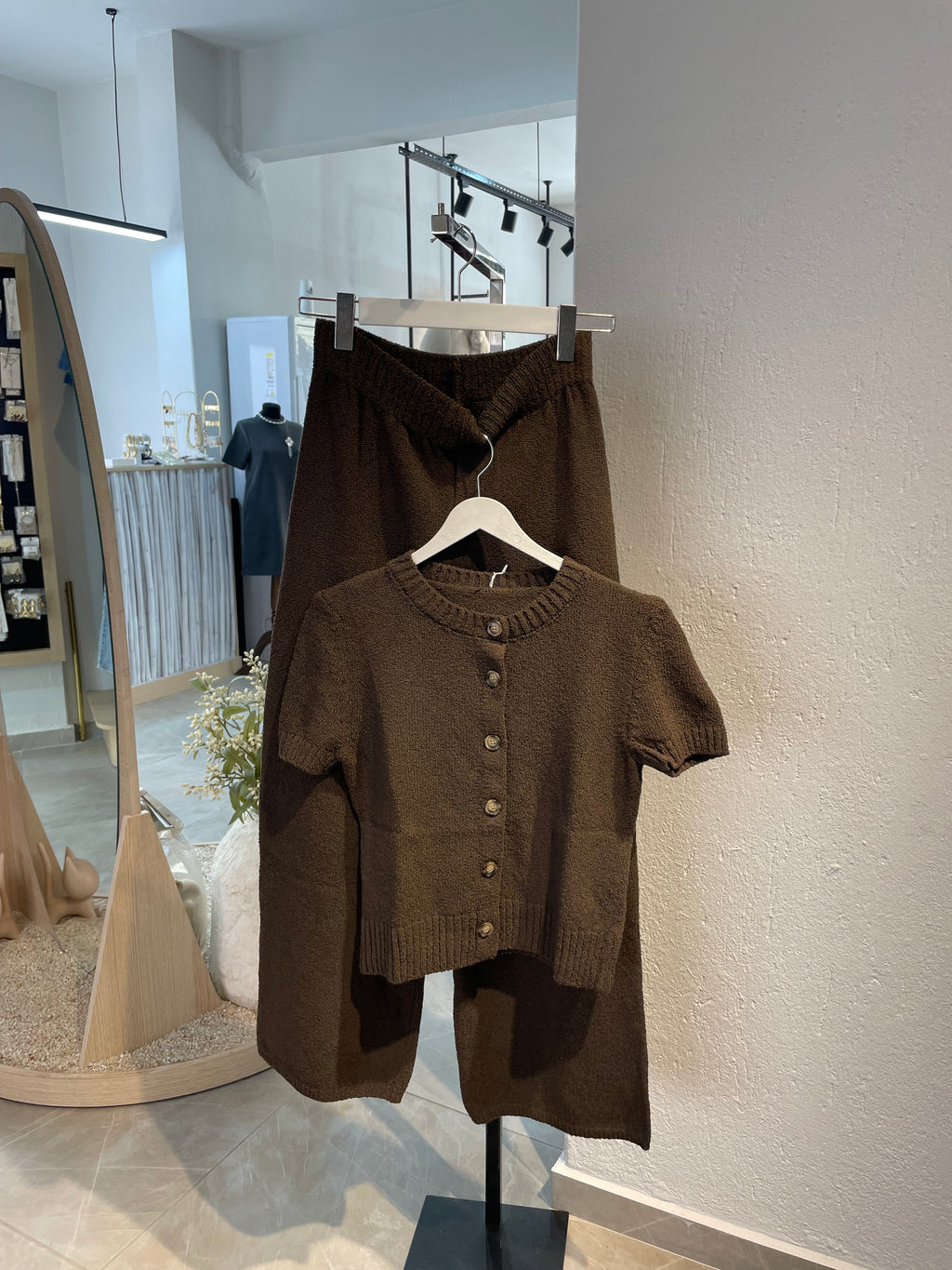 Kahverengi Triko Alt-Üst Takım