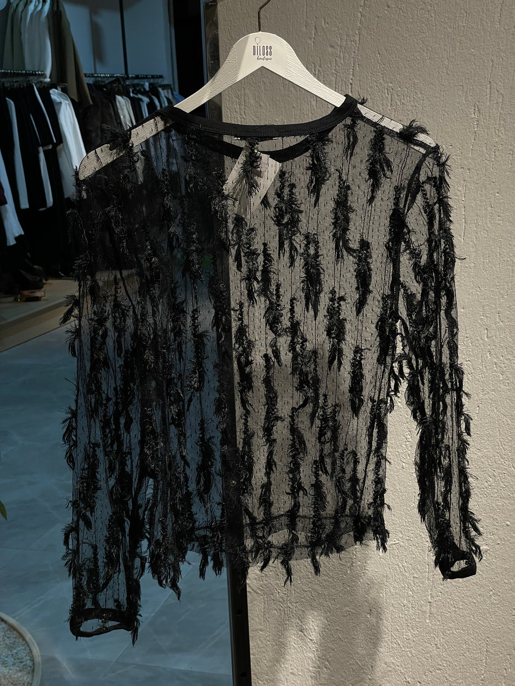 Tüylü Transparan Üst