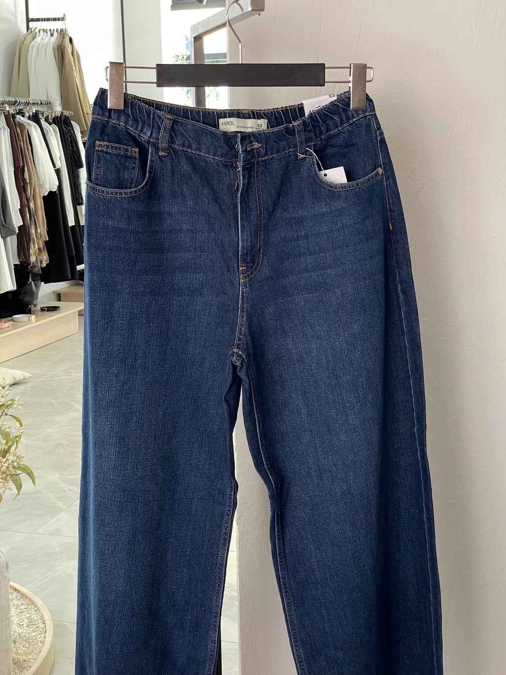 Koyu Mavi Baggy Jean