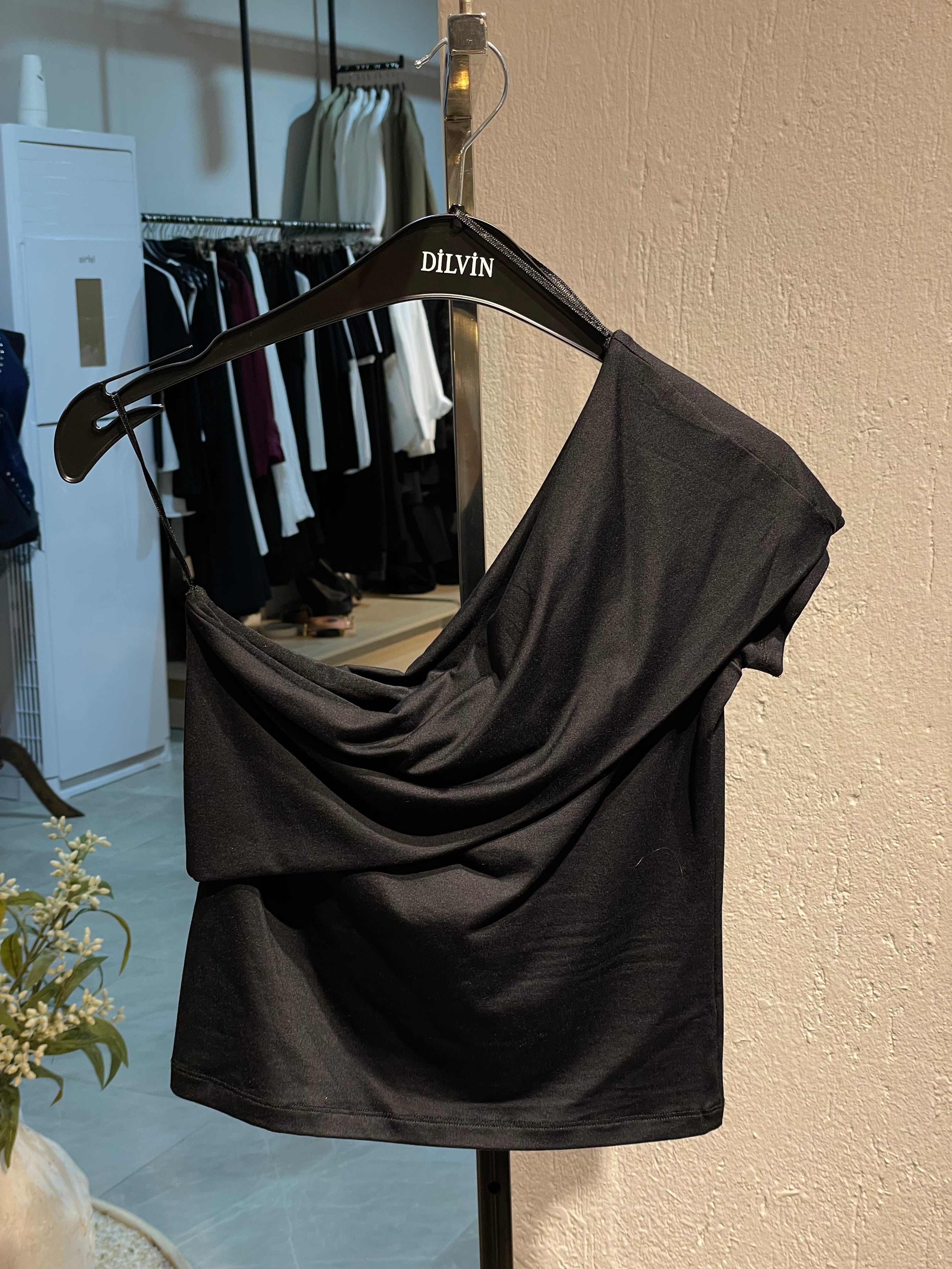 Tek Omuzlu Penye Bluz