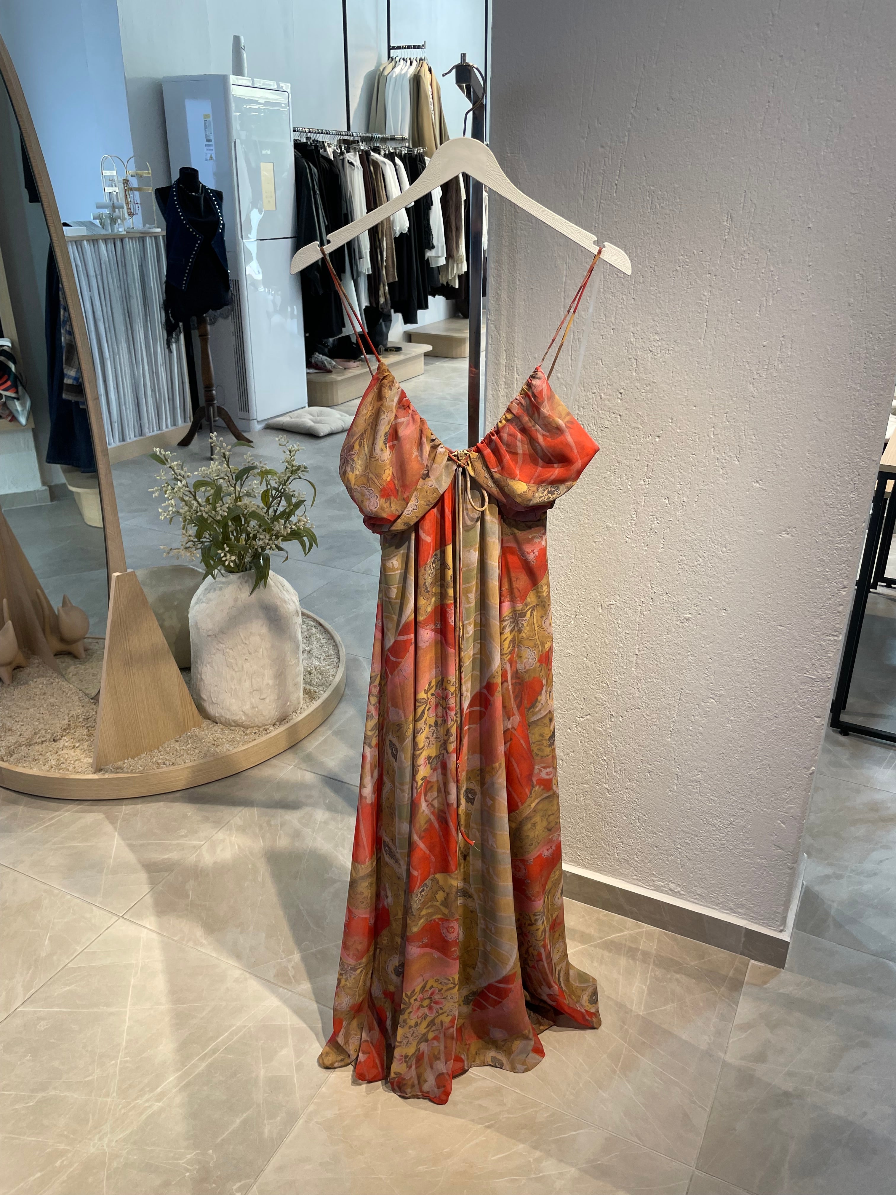 Bohem Esintili Uzun Elbise