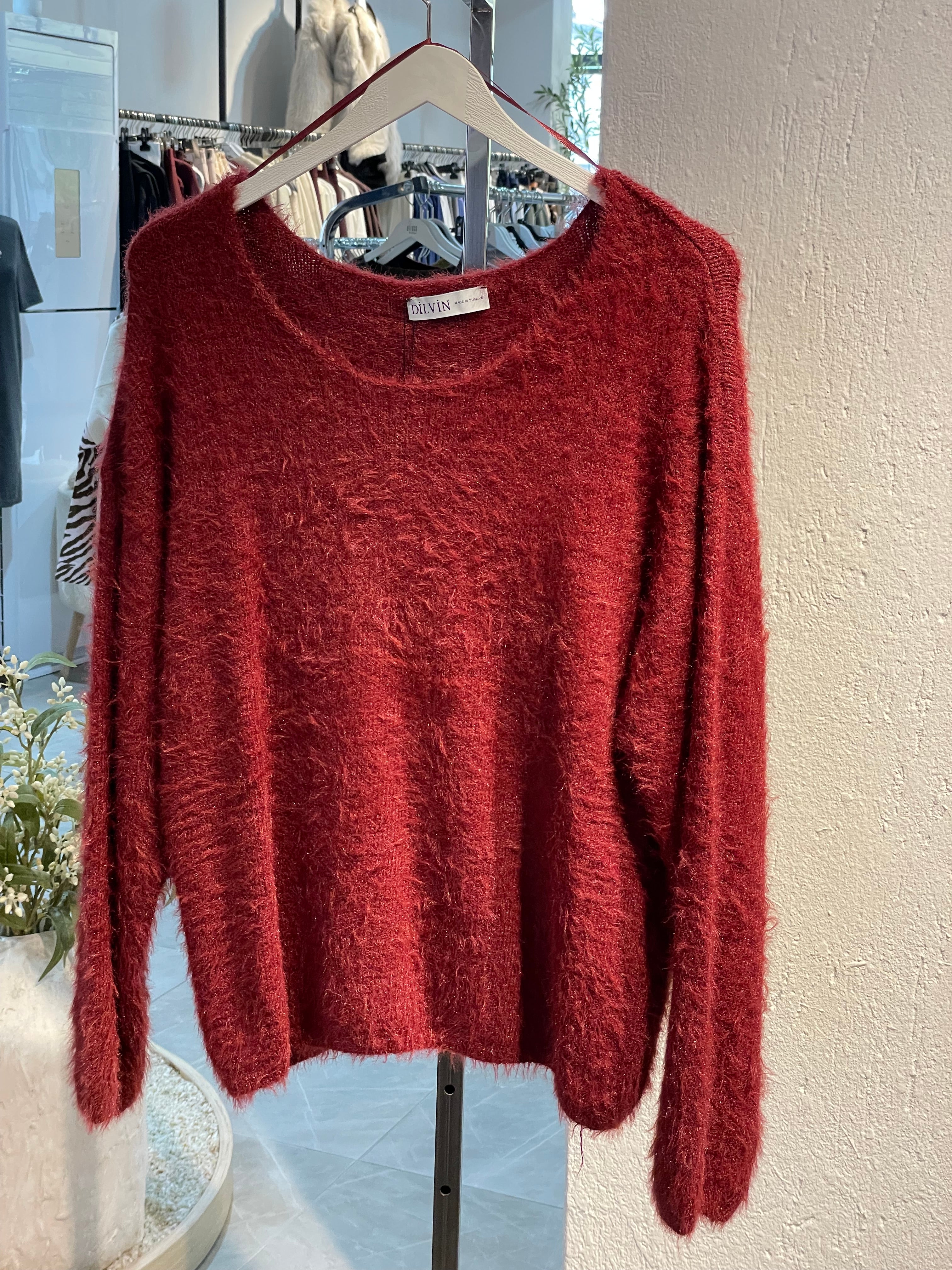 Dlvn Kayık Yaka Yumuşak Dokulu Triko Kazak