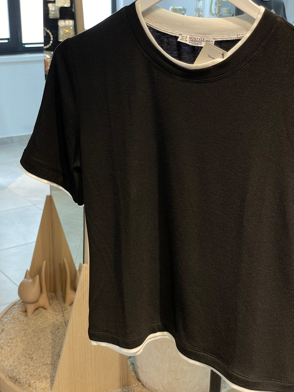 İki Renkli Kısa Kol T-Shirt