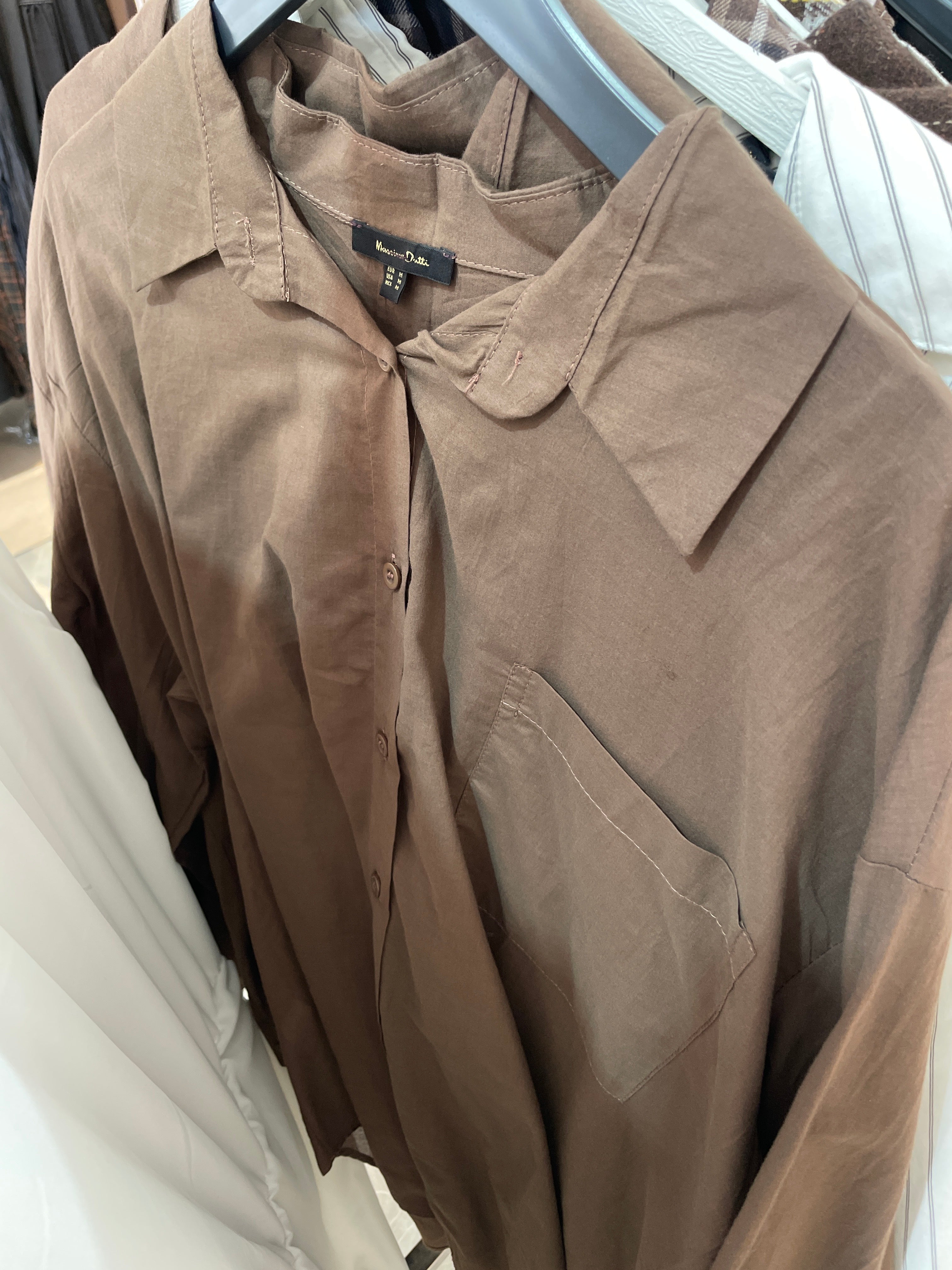 Marka Kahverengi Oversize Kesim Gömlek