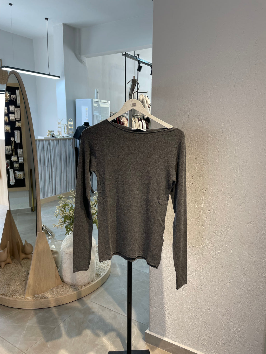 Dlvn Kayık Yaka Kaşmir Hafif Triko Kazak