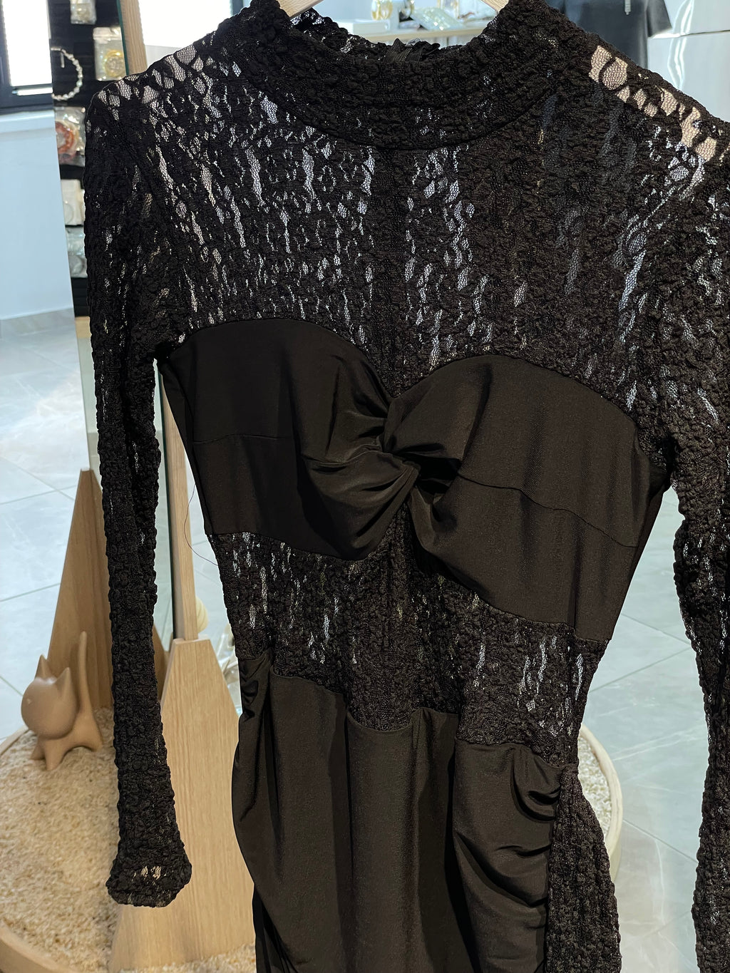 Dantel Drapeli Elbise