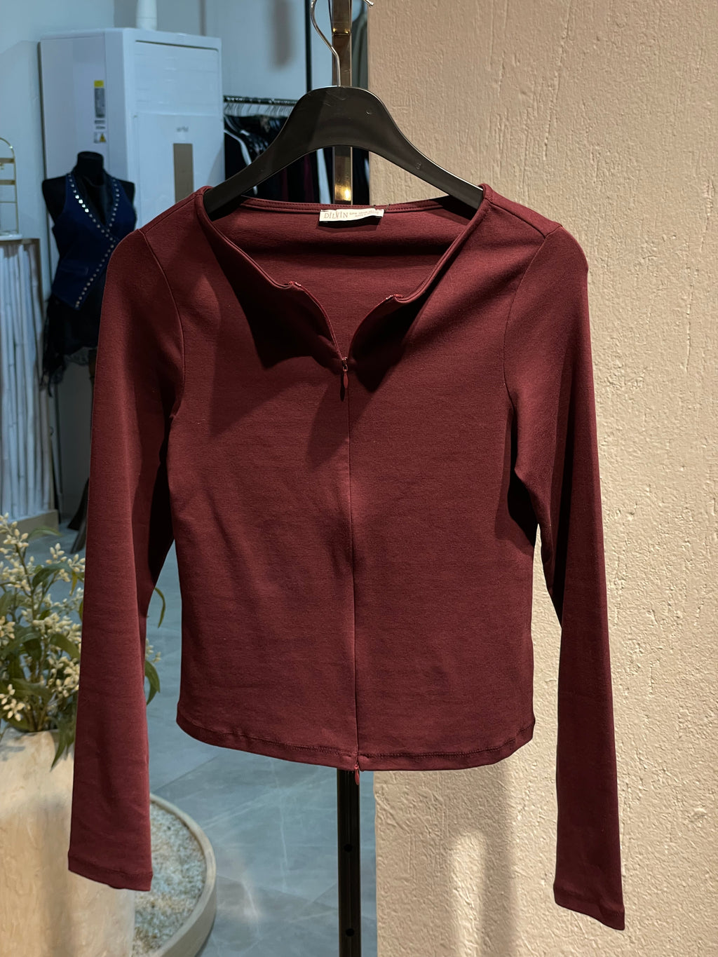 Dilvin Fermuar Detaylı Uzun Kollu Üst