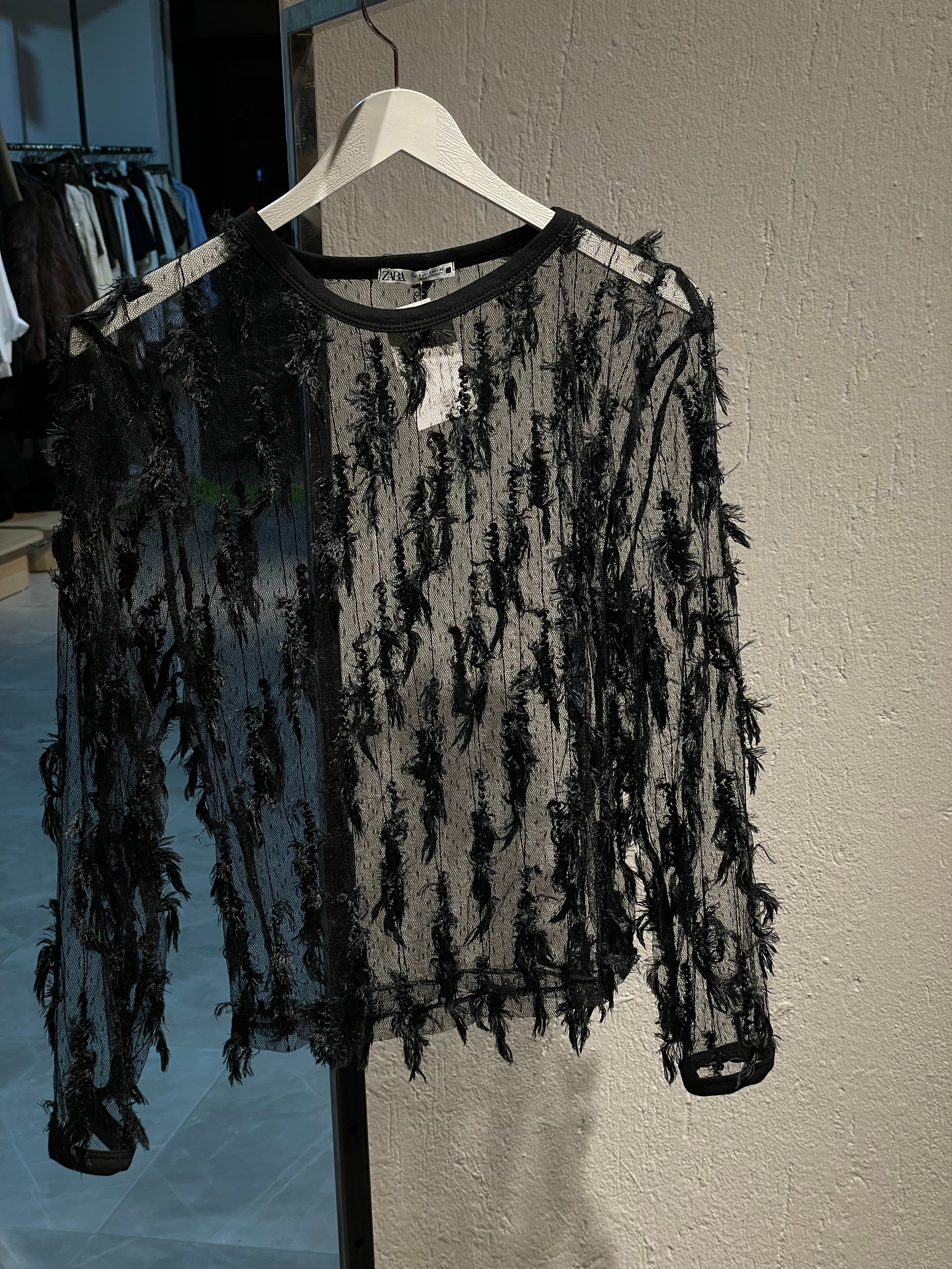 Tüylü Transparan Üst