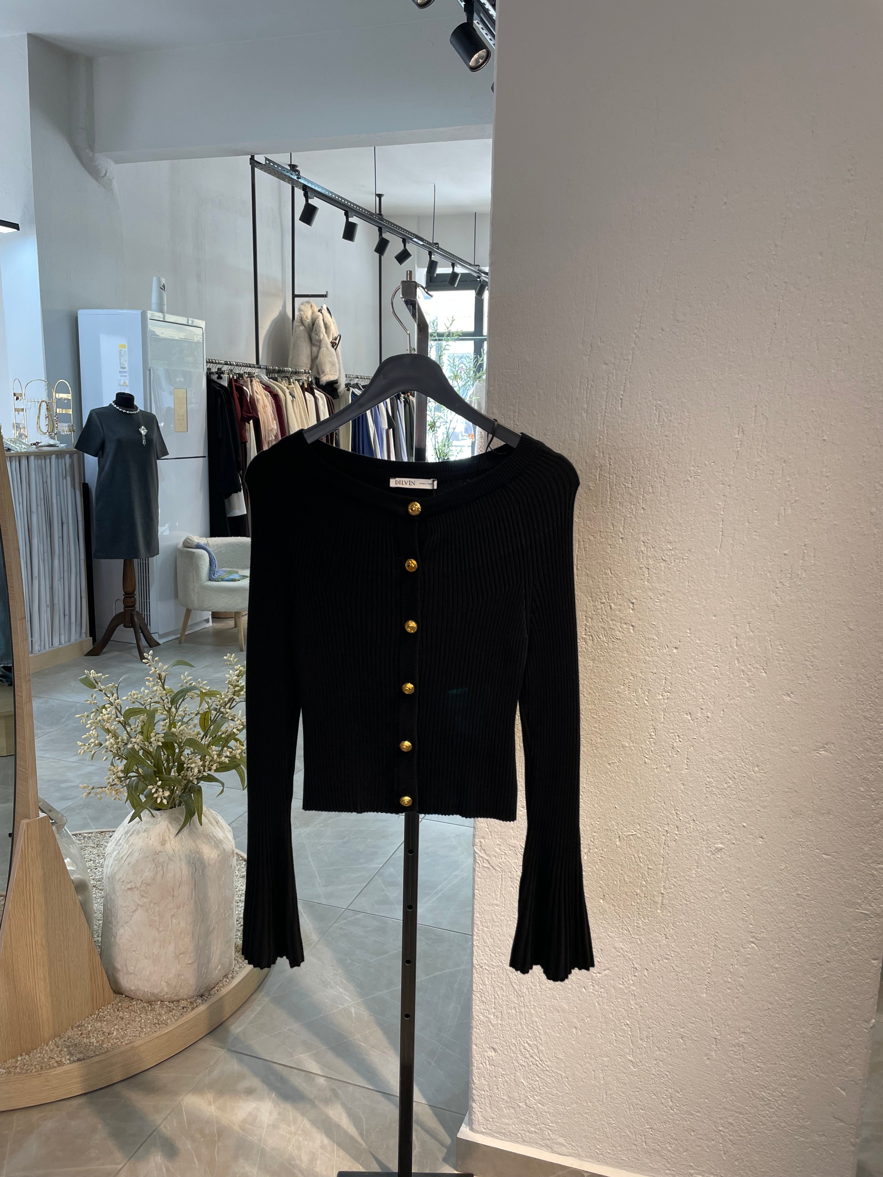 Dlvn Bisiklet Yaka İspanyol Kol Triko Hırka