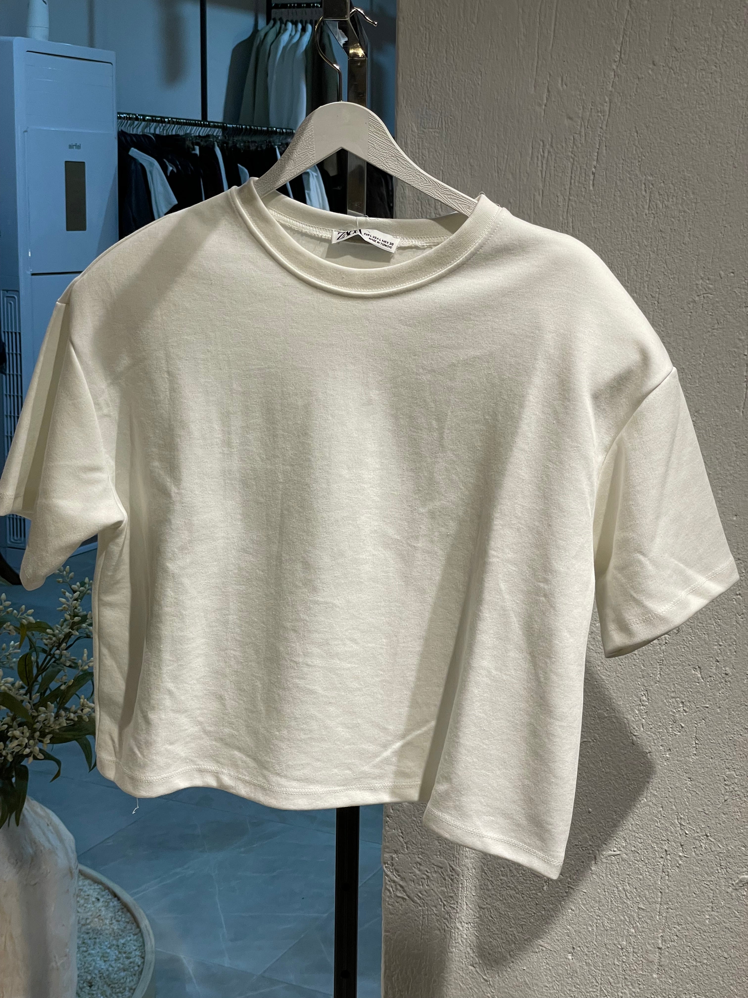 Krem Basic Crop Üst