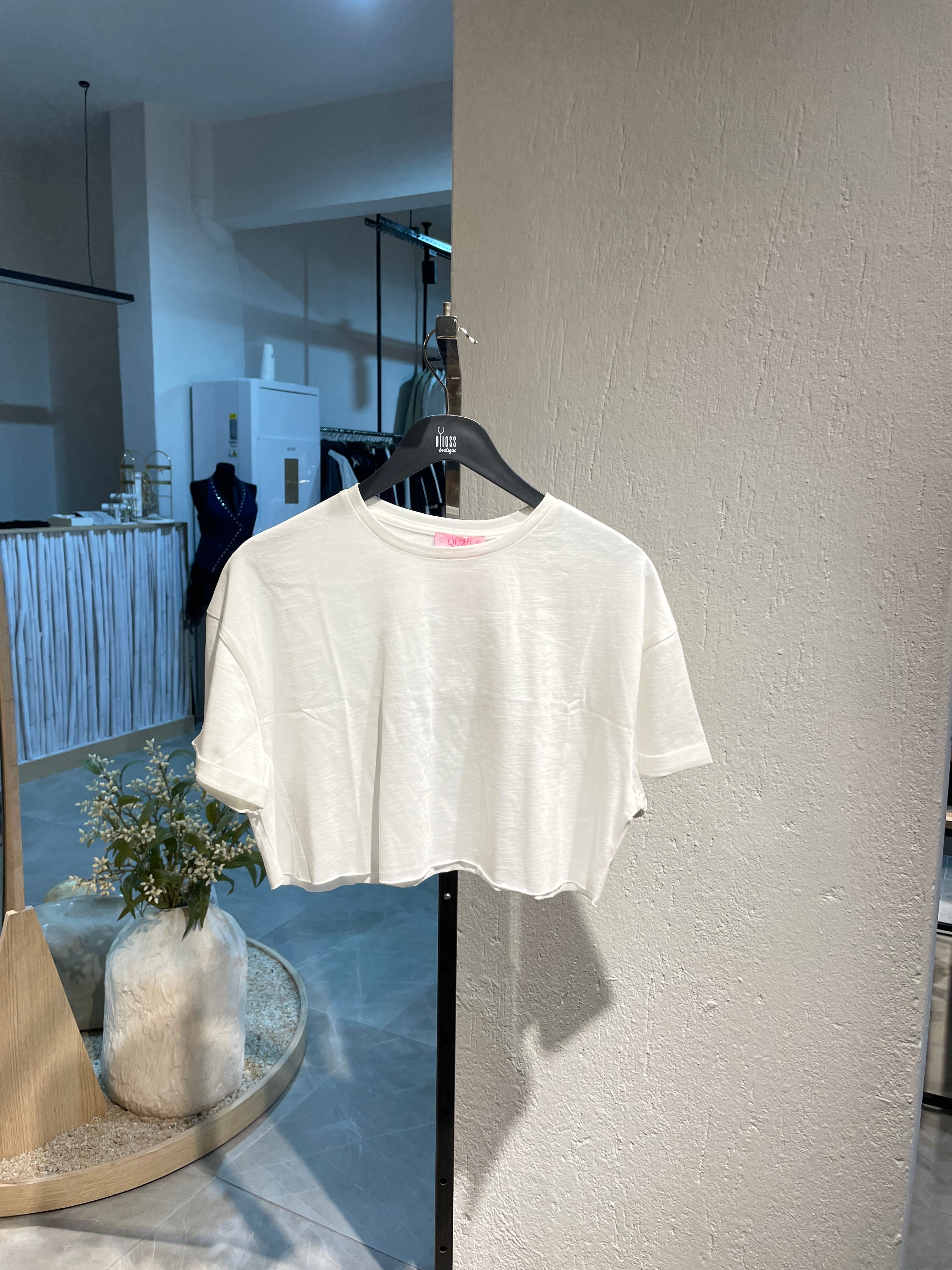 Beyaz Crop Tshirt