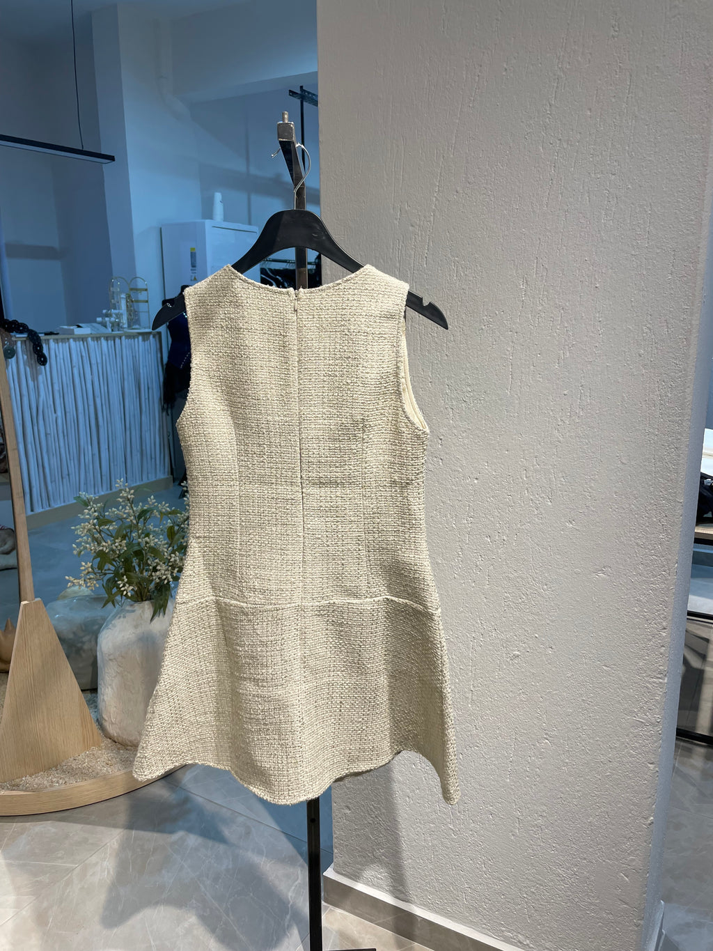 Taş Rengi Düğmeli Elbise