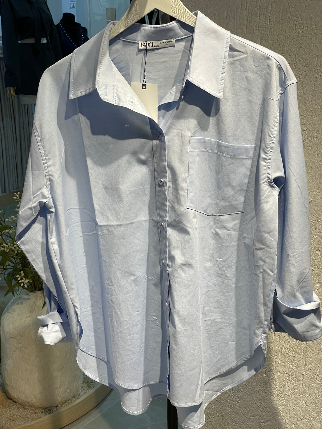 Mavi Oversize Gömlek