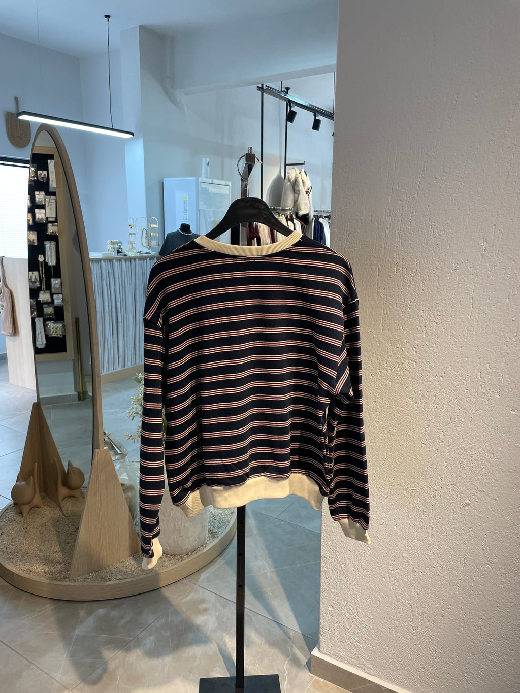 Lacivert Çizgili Sweat Kazak