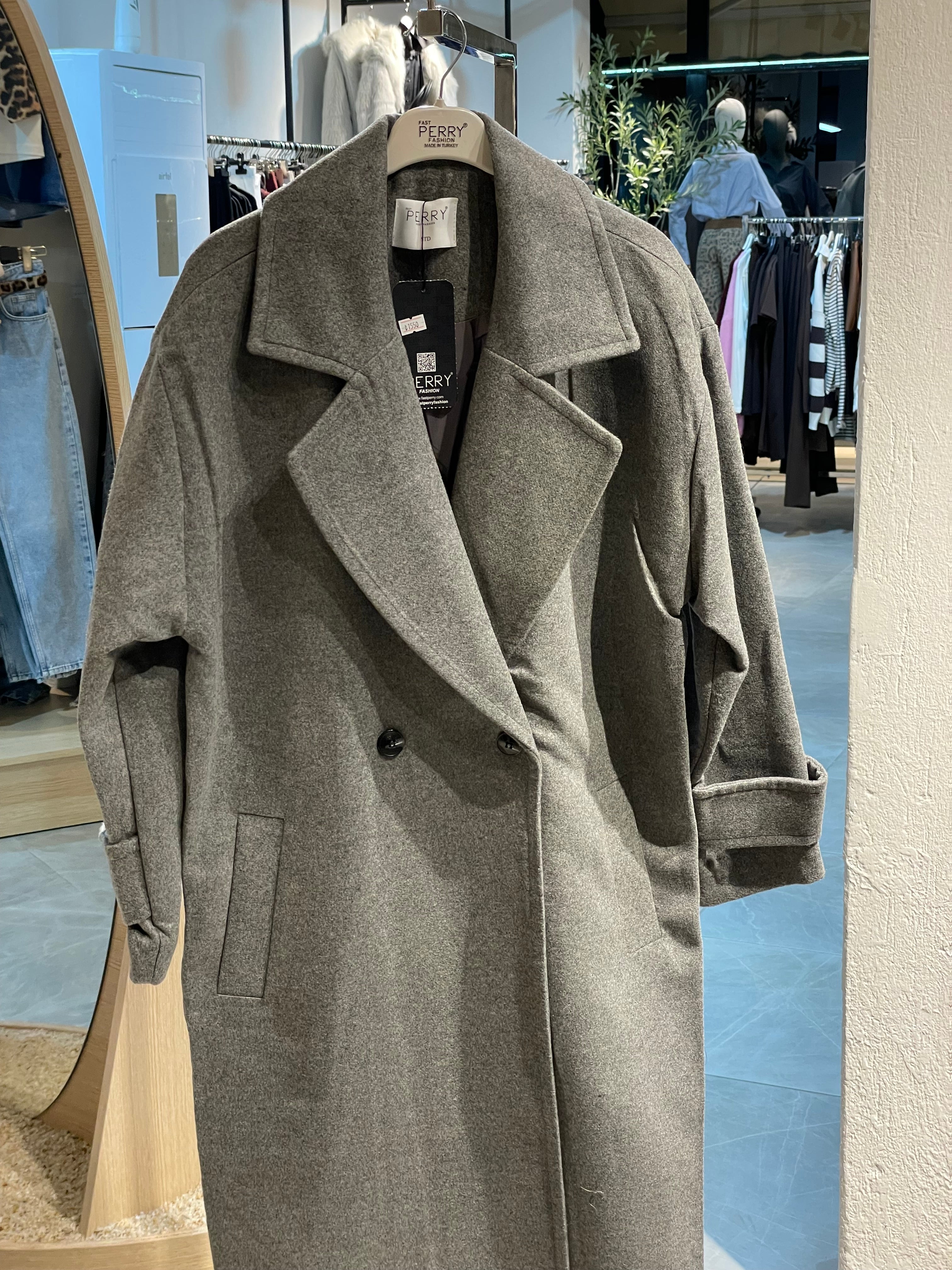 Antrasit Kaşe Kaban