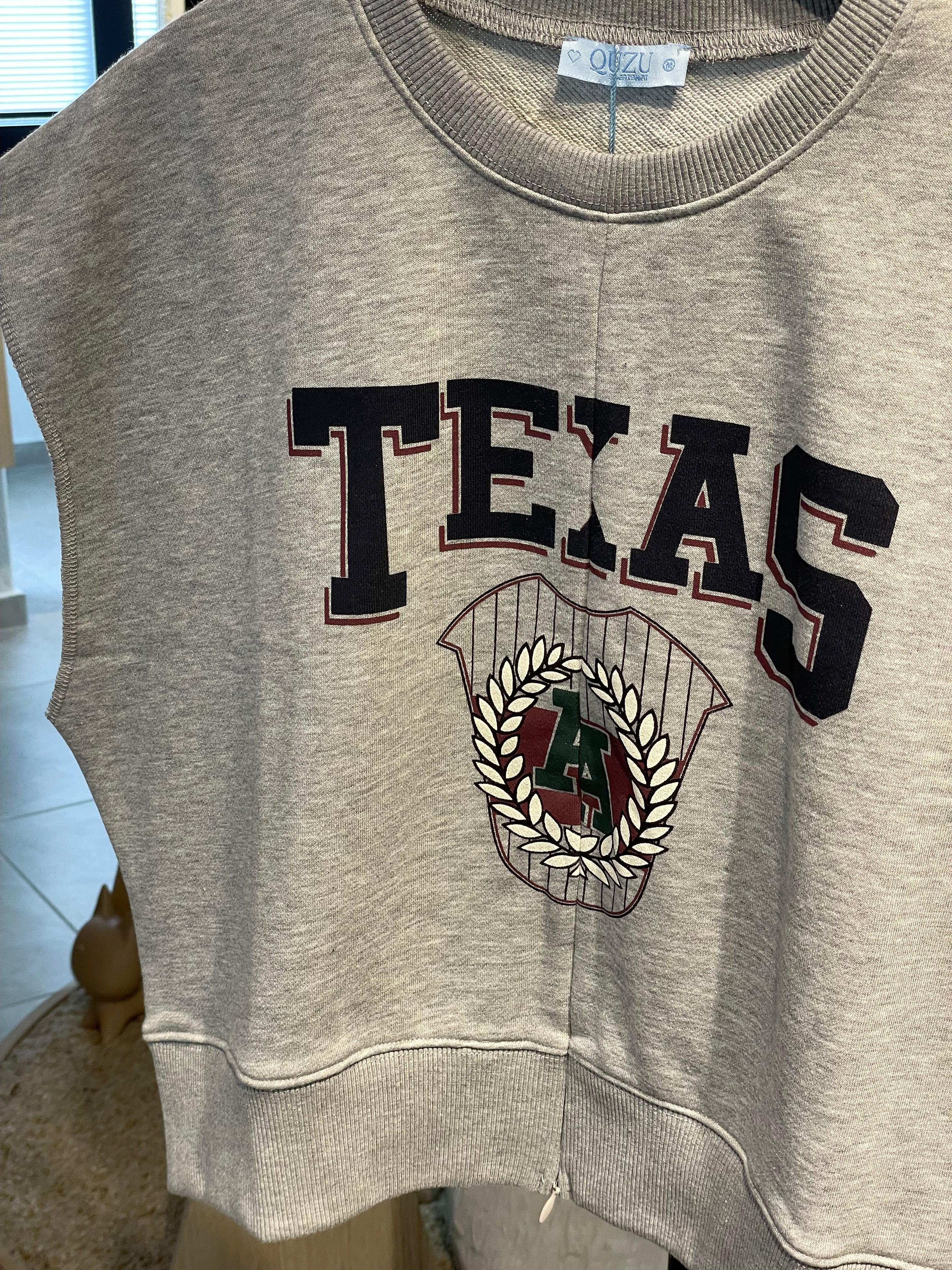 Gri Yazılı Sıfır Kol Üst