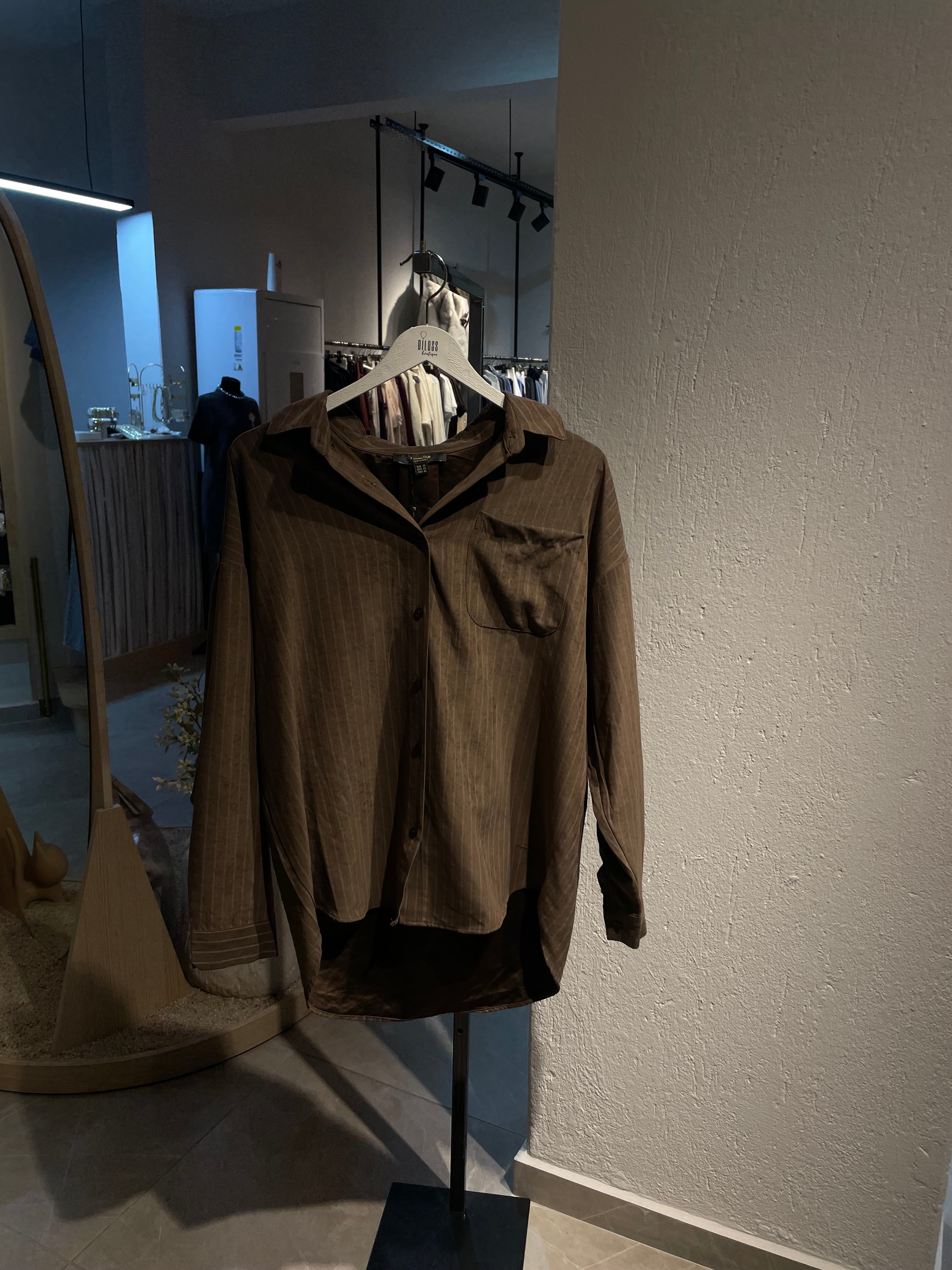 Marka Çizgili Premium Kumaş Gömlek