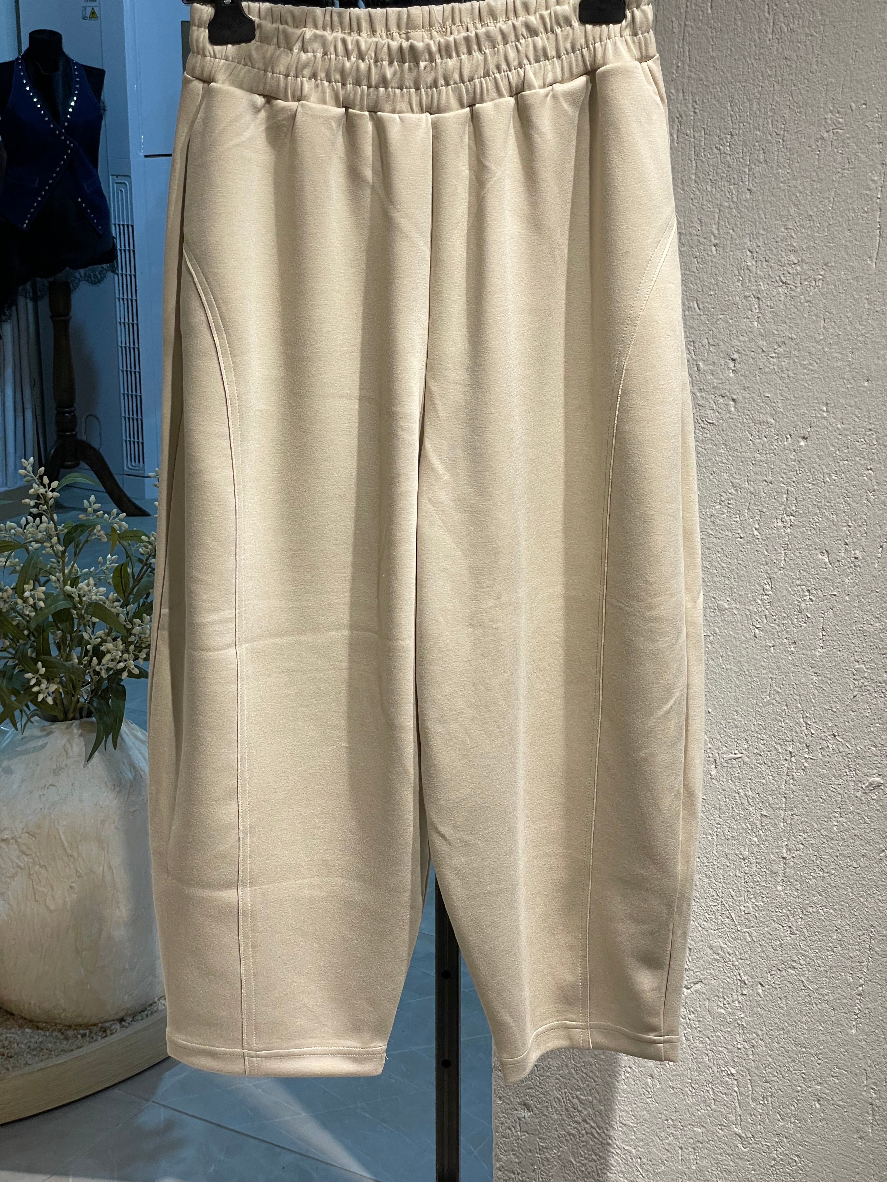 Bej Uzun Kollu Eşofman Takımı