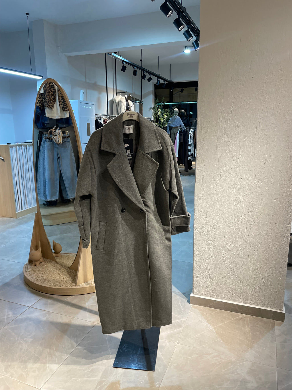 Antrasit Kaşe Kaban