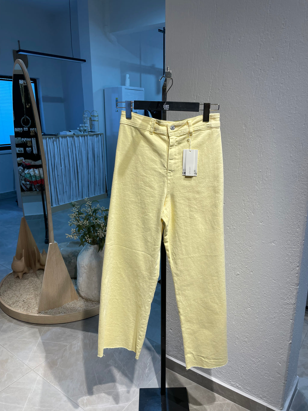 Sarı Bol Paça Kot Pantolon