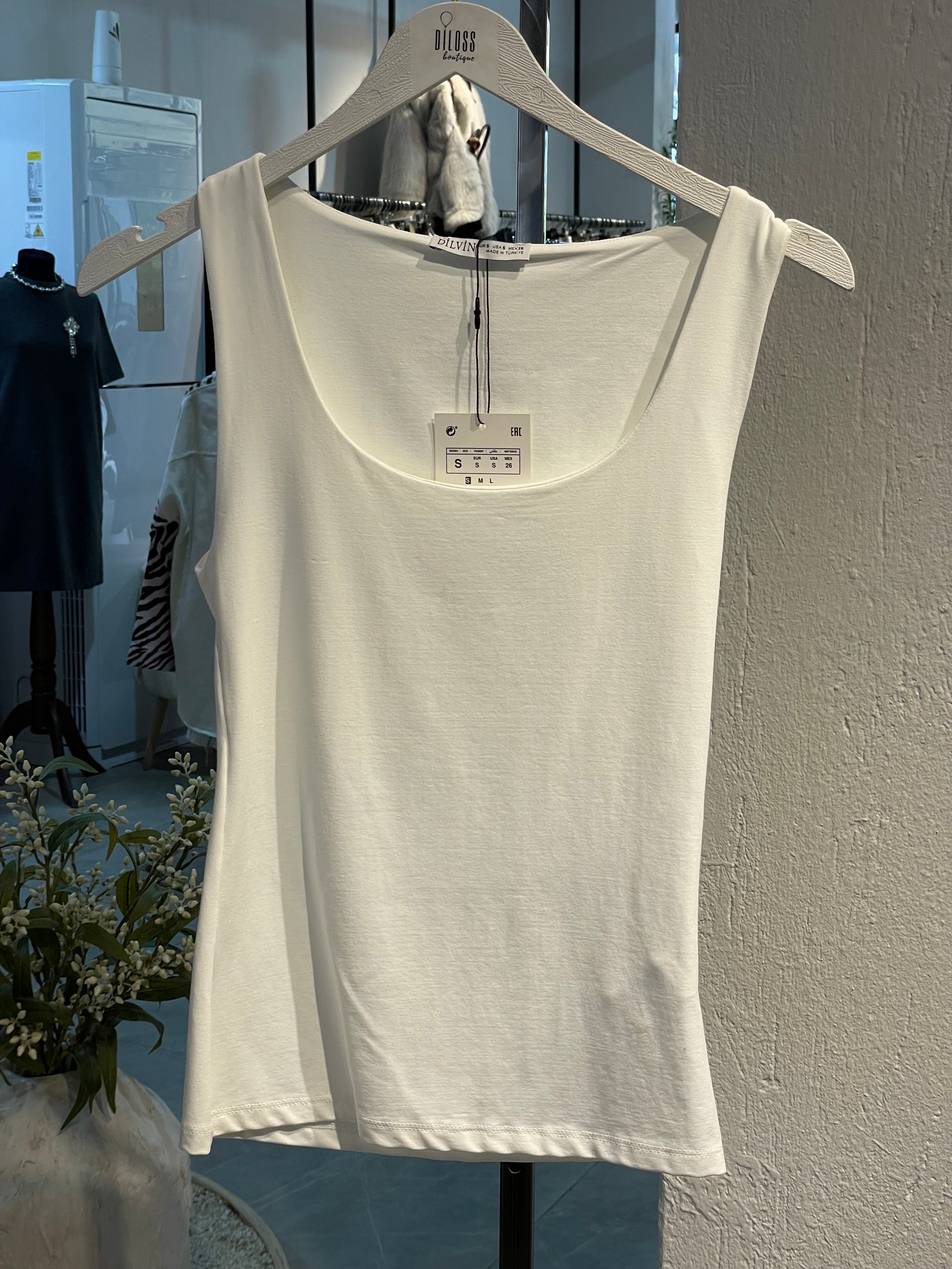 Dlvn Beyaz Premium Kumaş Atlet