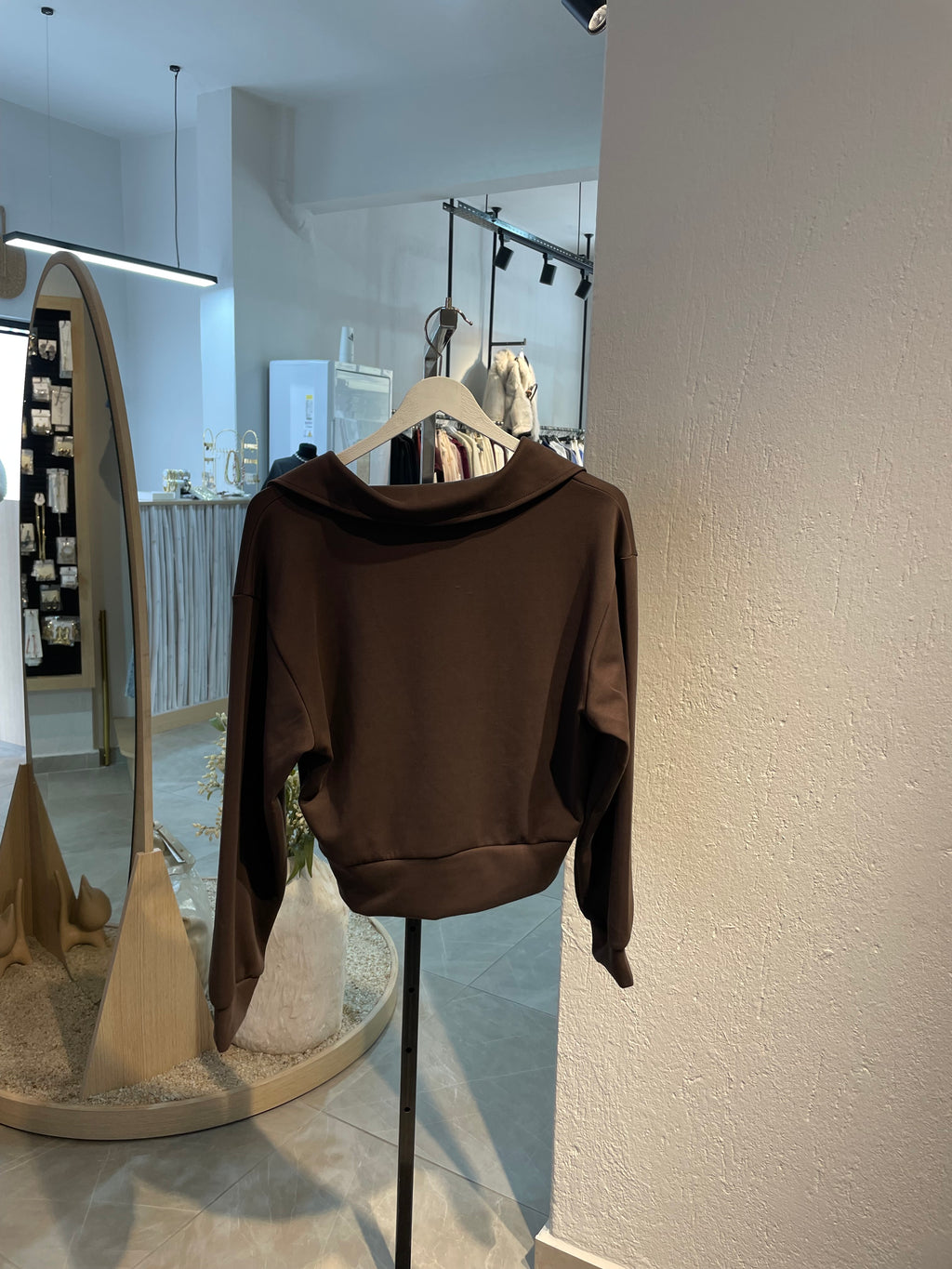 Oys Kumaş Yakalı Sweat Kazak