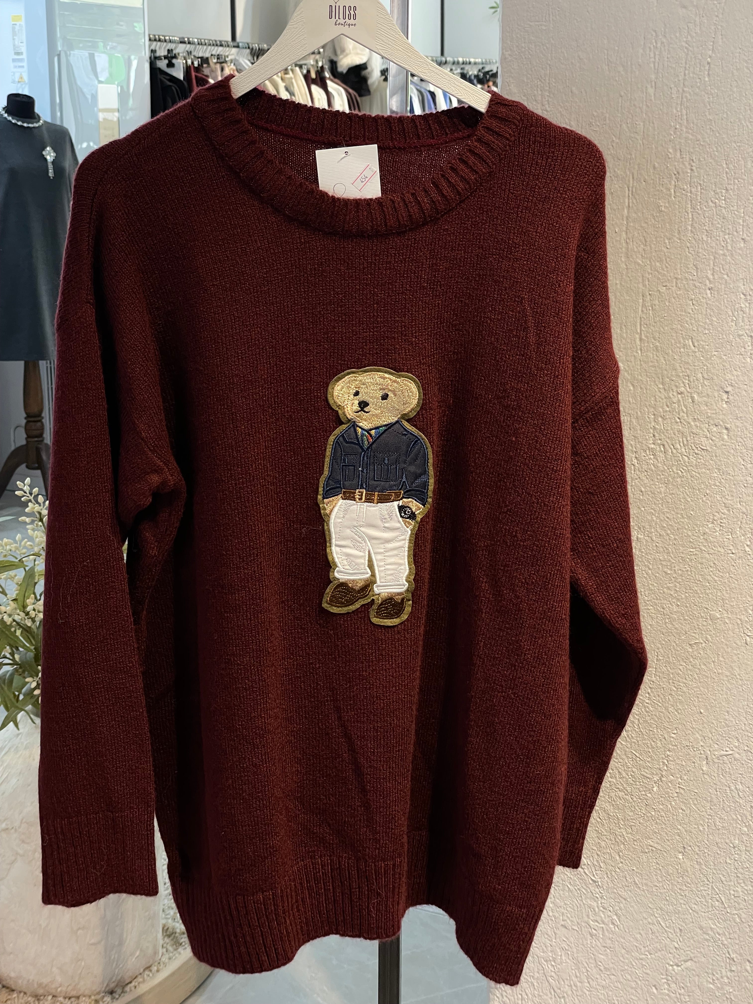 Triko Ayıcık Detay Kazak