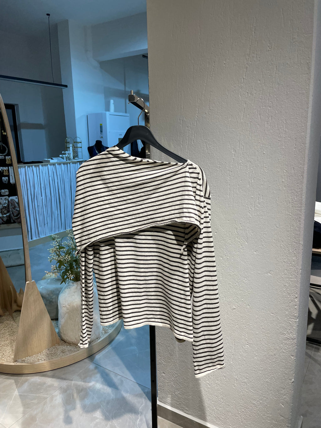 Triko Çizgili Pelerinli Kazak