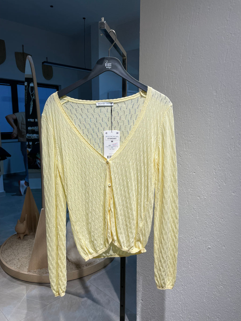 Dilvin V Yaka Ajurlu İnce Triko