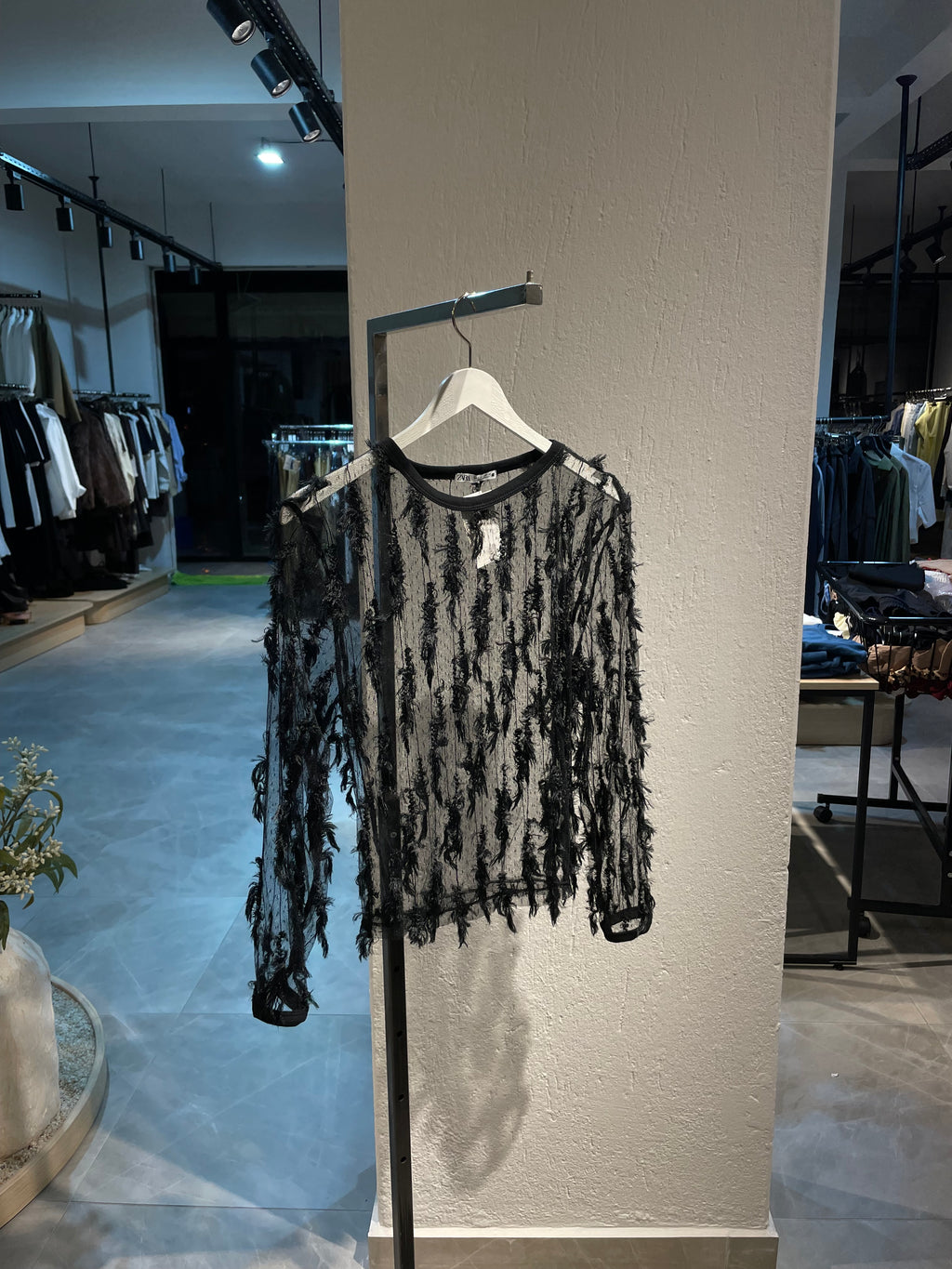 Tüylü Transparan Üst