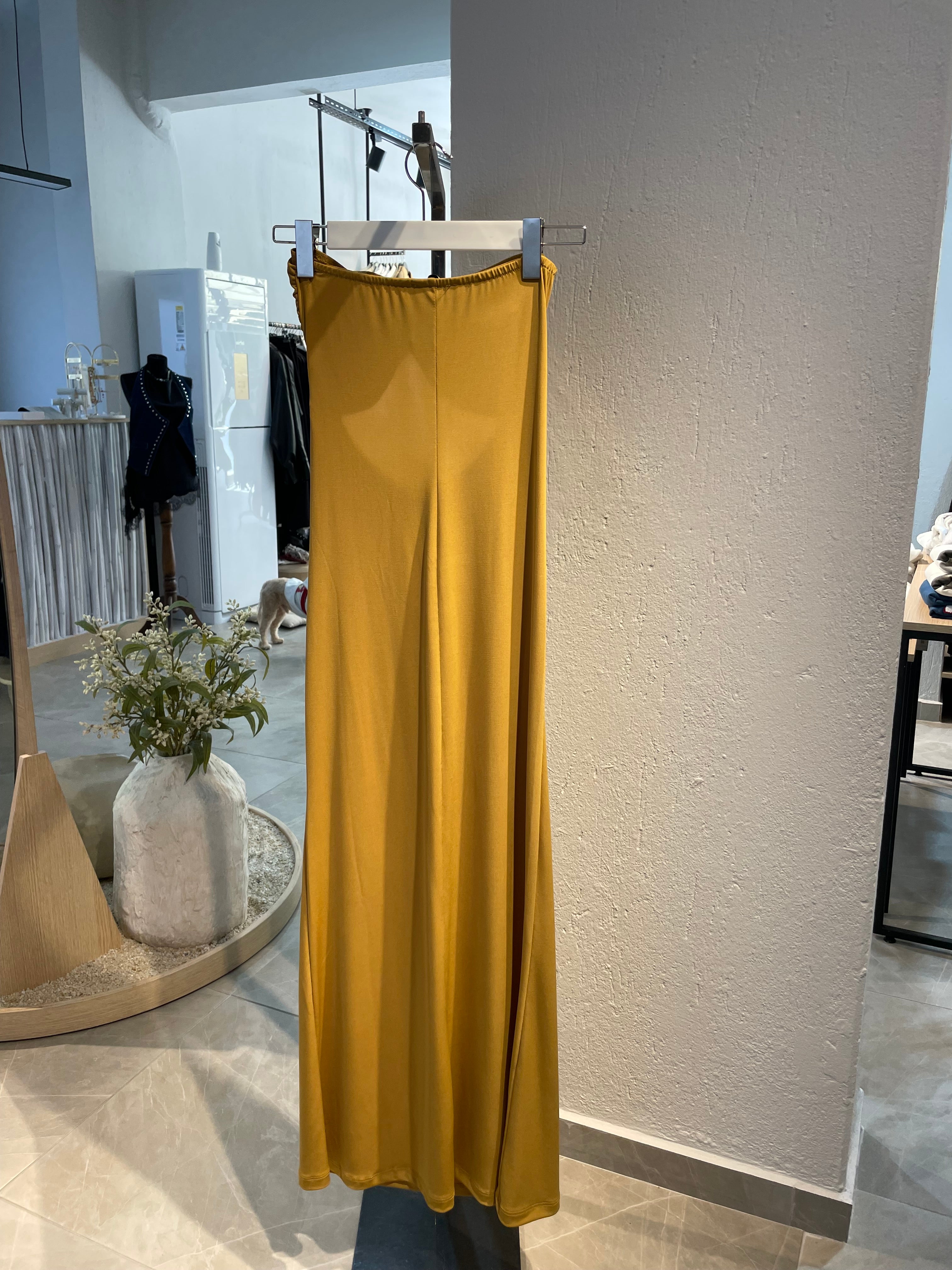 Deniz Yıldızı Detaylı Straplez Uzun Elbise