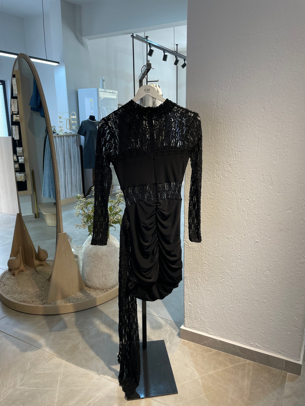 Dantel Drapeli Elbise