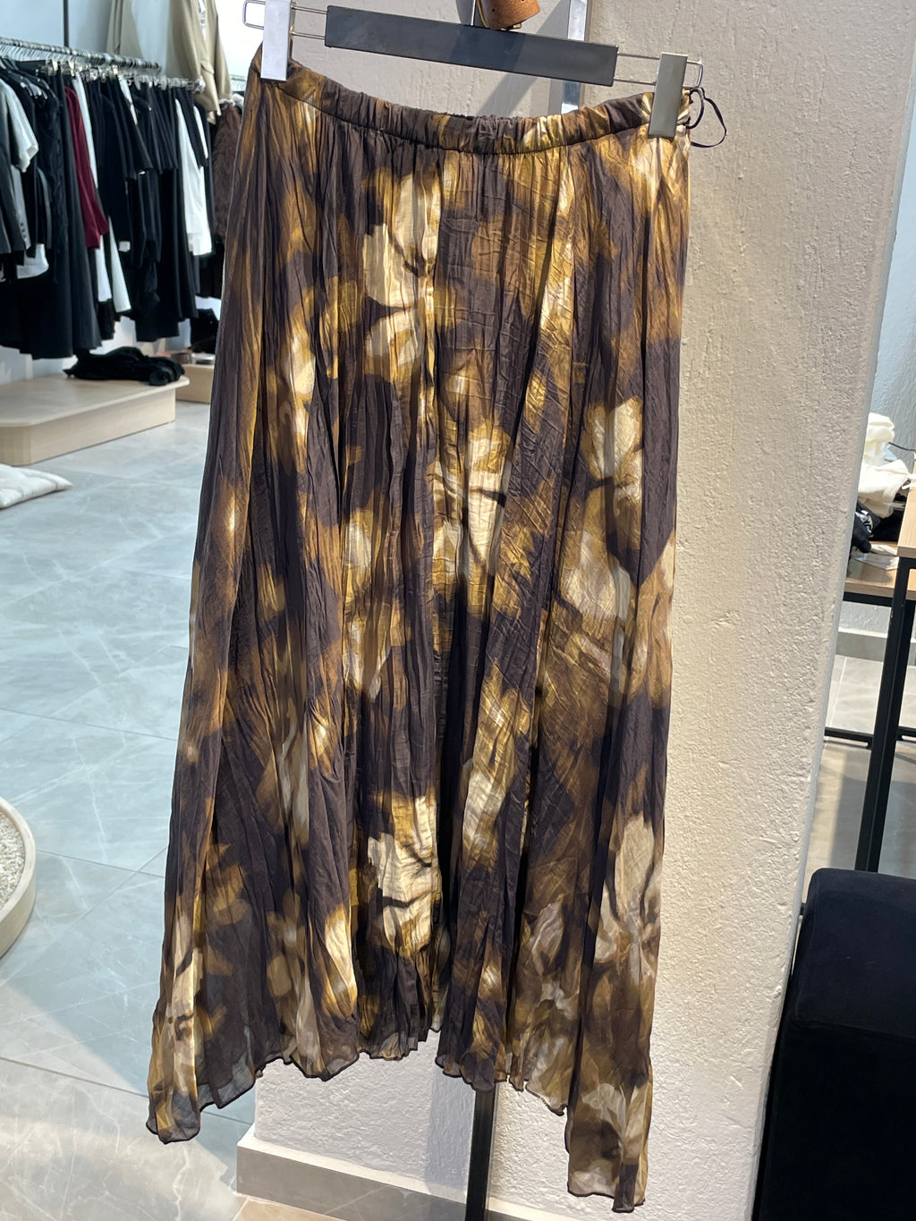 Kahverengi Karışık Desen Etek