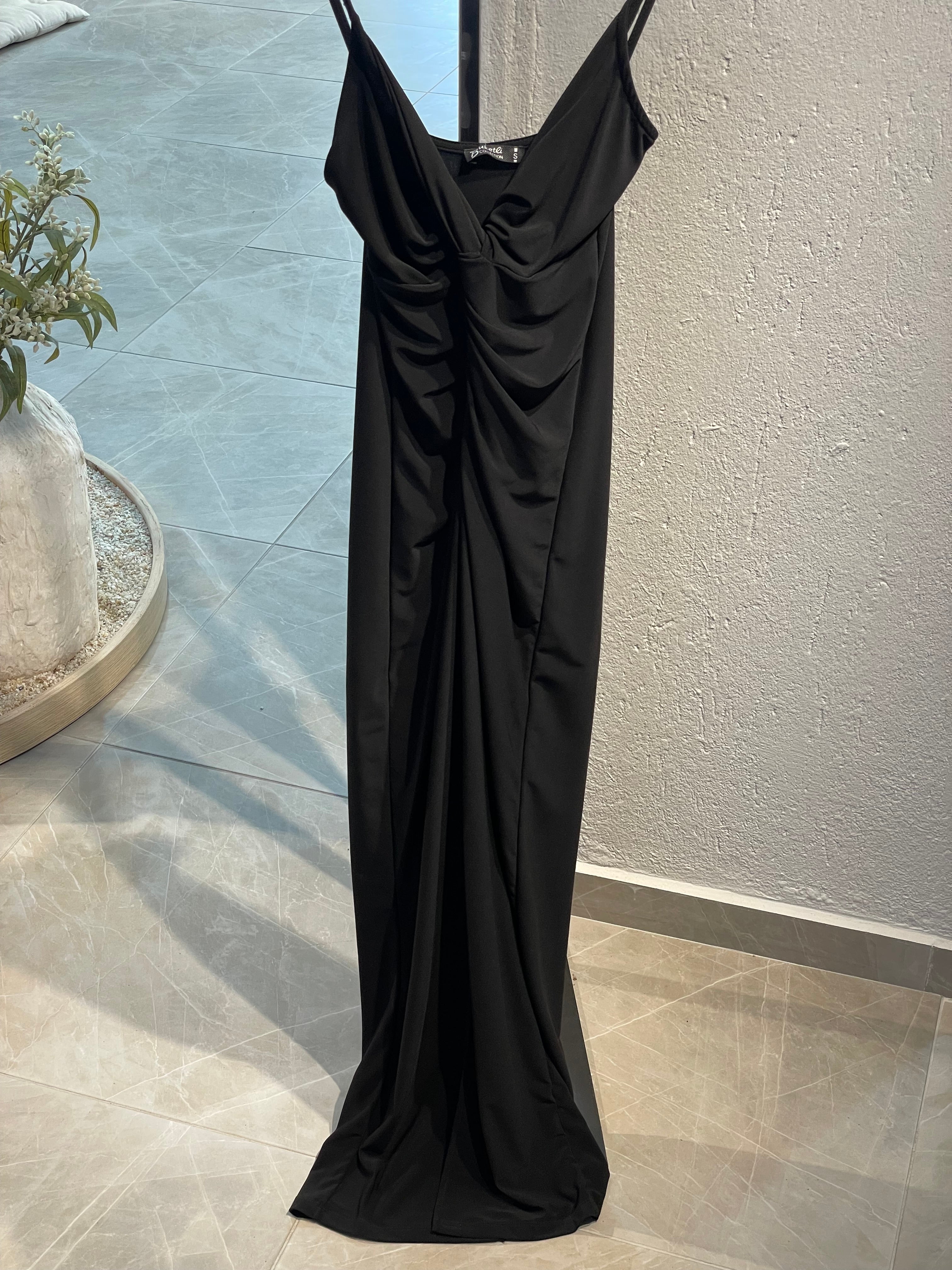 Önden Bağlamalı Uzun Davet Elbisesi