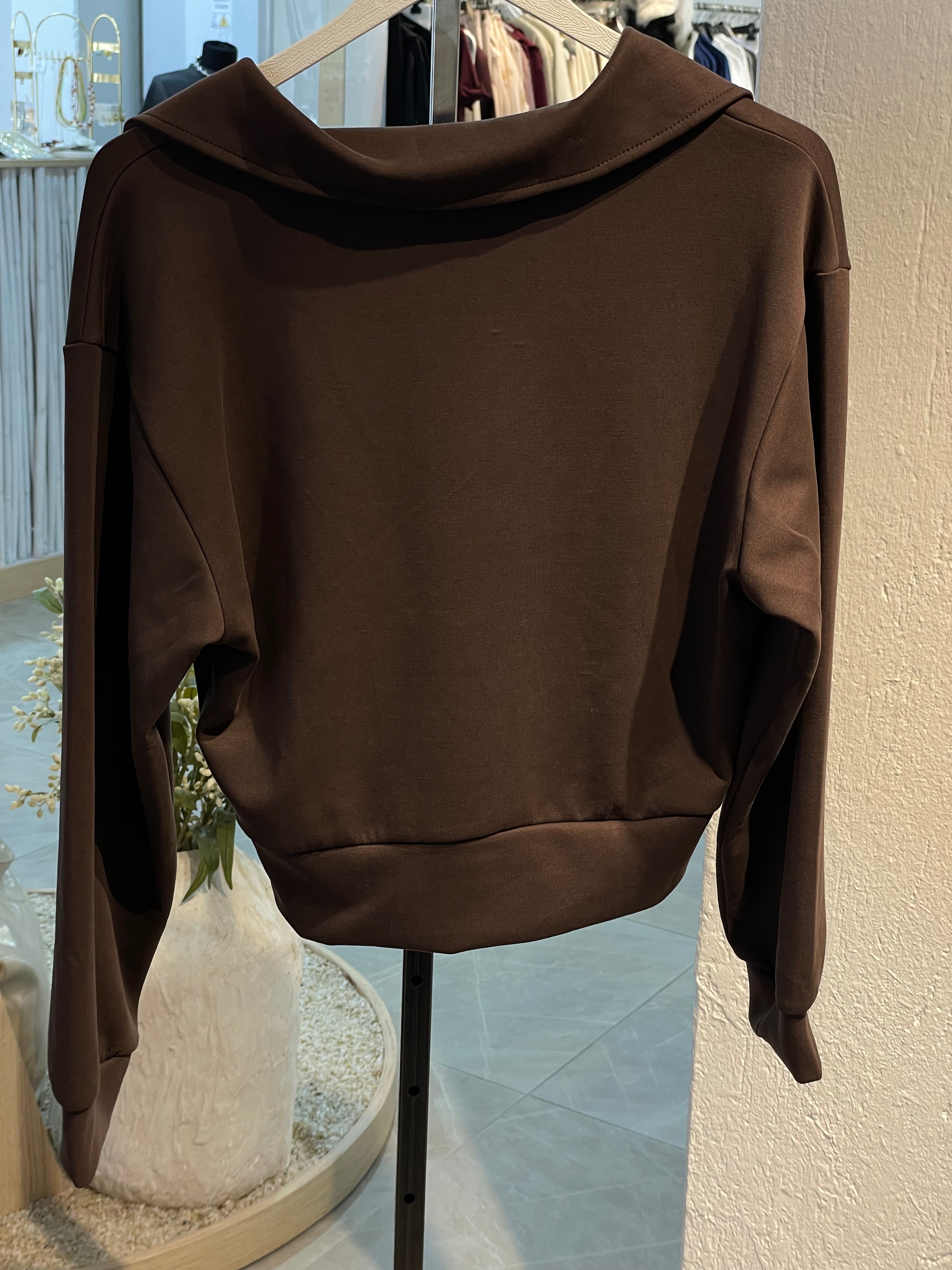 Oys Kumaş Yakalı Sweat Kazak